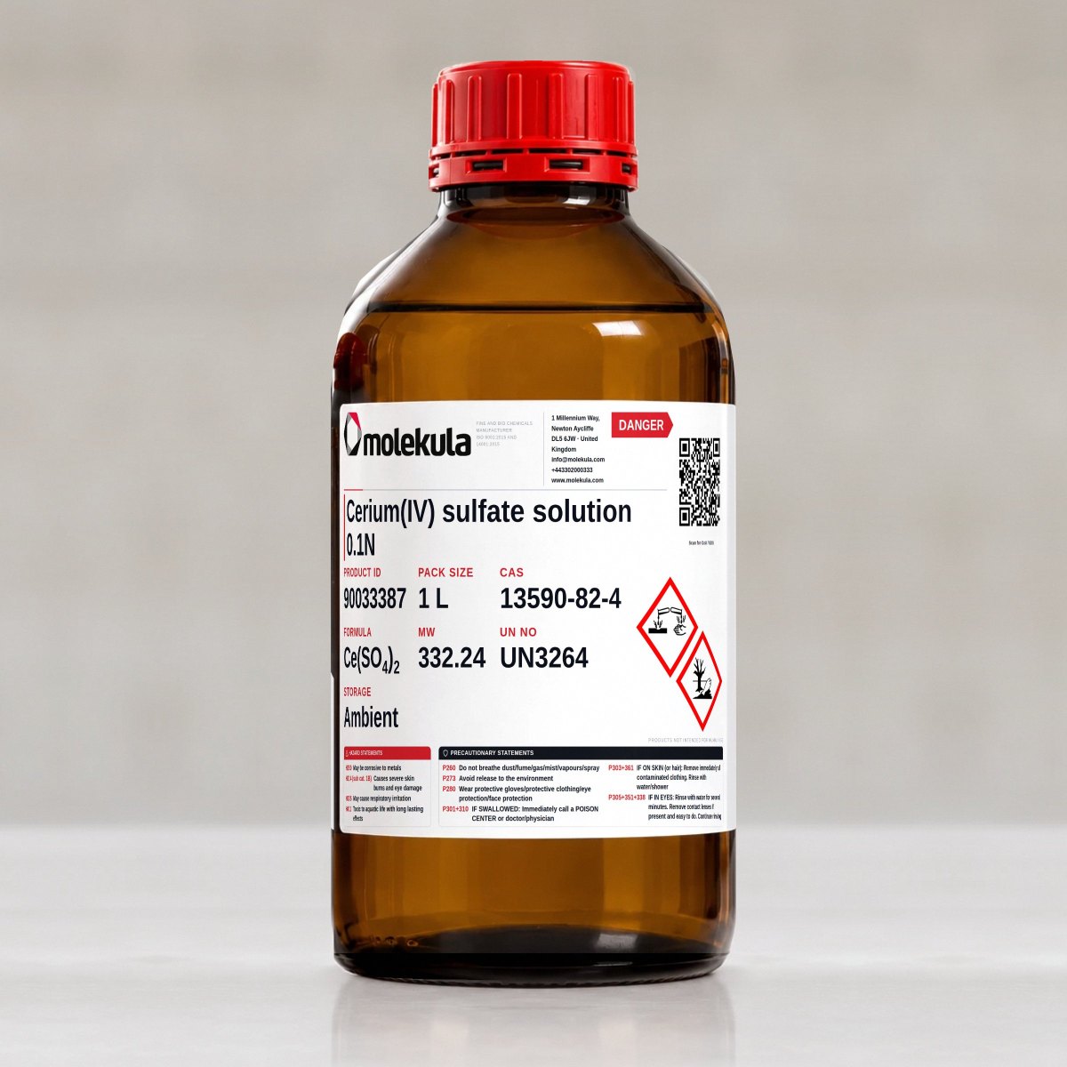 Cerium(IV) sulfate solution 0.1N, 1 L pack