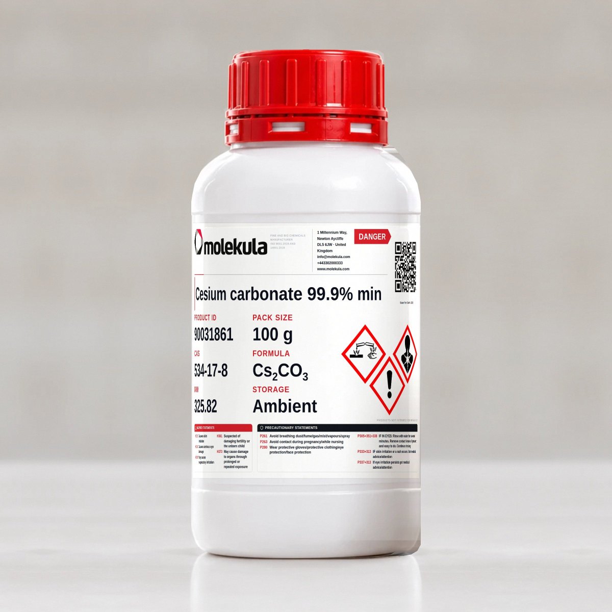 Cesium carbonate 99.9% min, 100 g pack