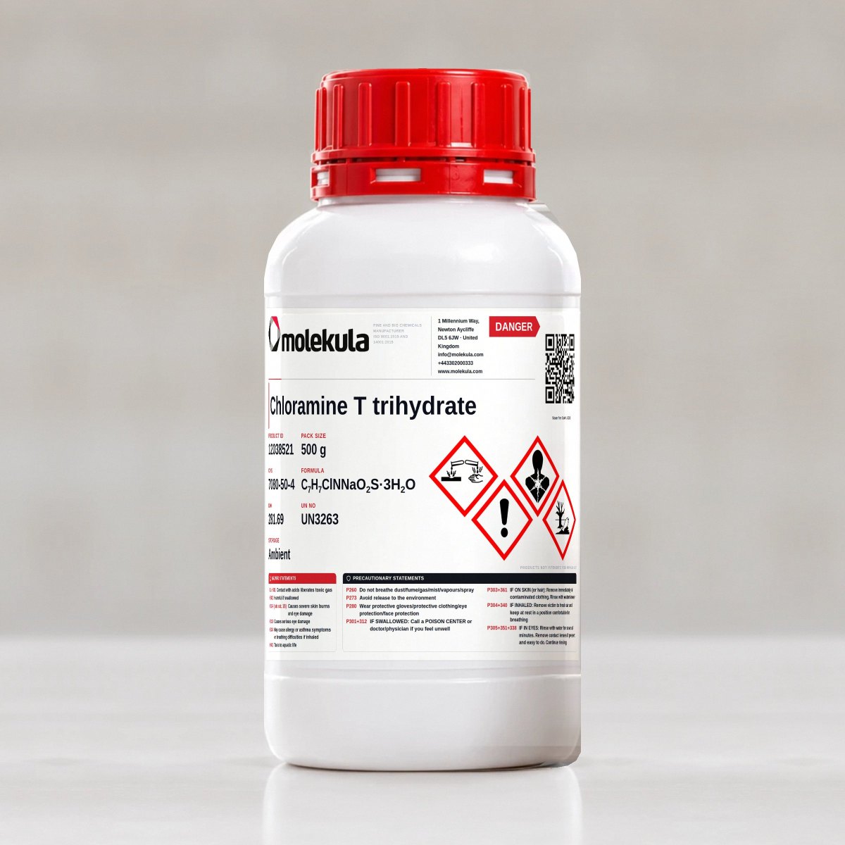 Chloramine T trihydrate, 500 g pack