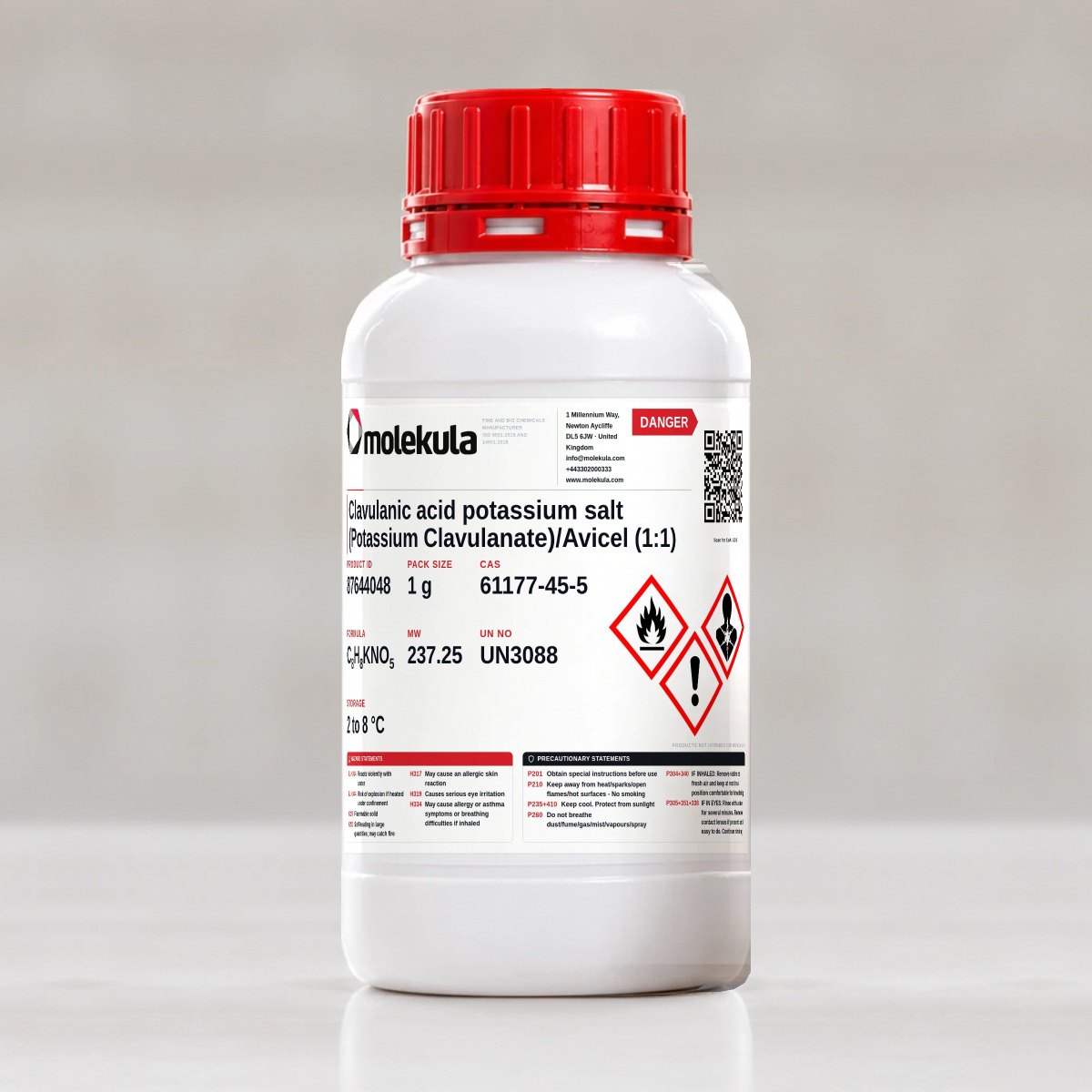 Acide clavulanicique, sel de potassium (clavulanate de potassium)/Avicel (1:1)