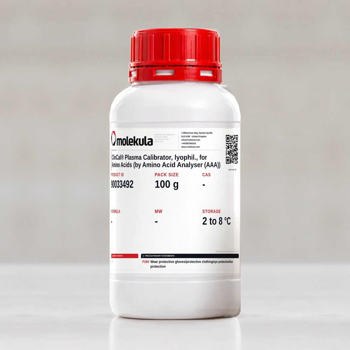 Calibrateur de plasma ClinCal®, lyophilisé, pour acides aminés (par analyseur d'acides aminés (AAA)), conditionnement 100 g