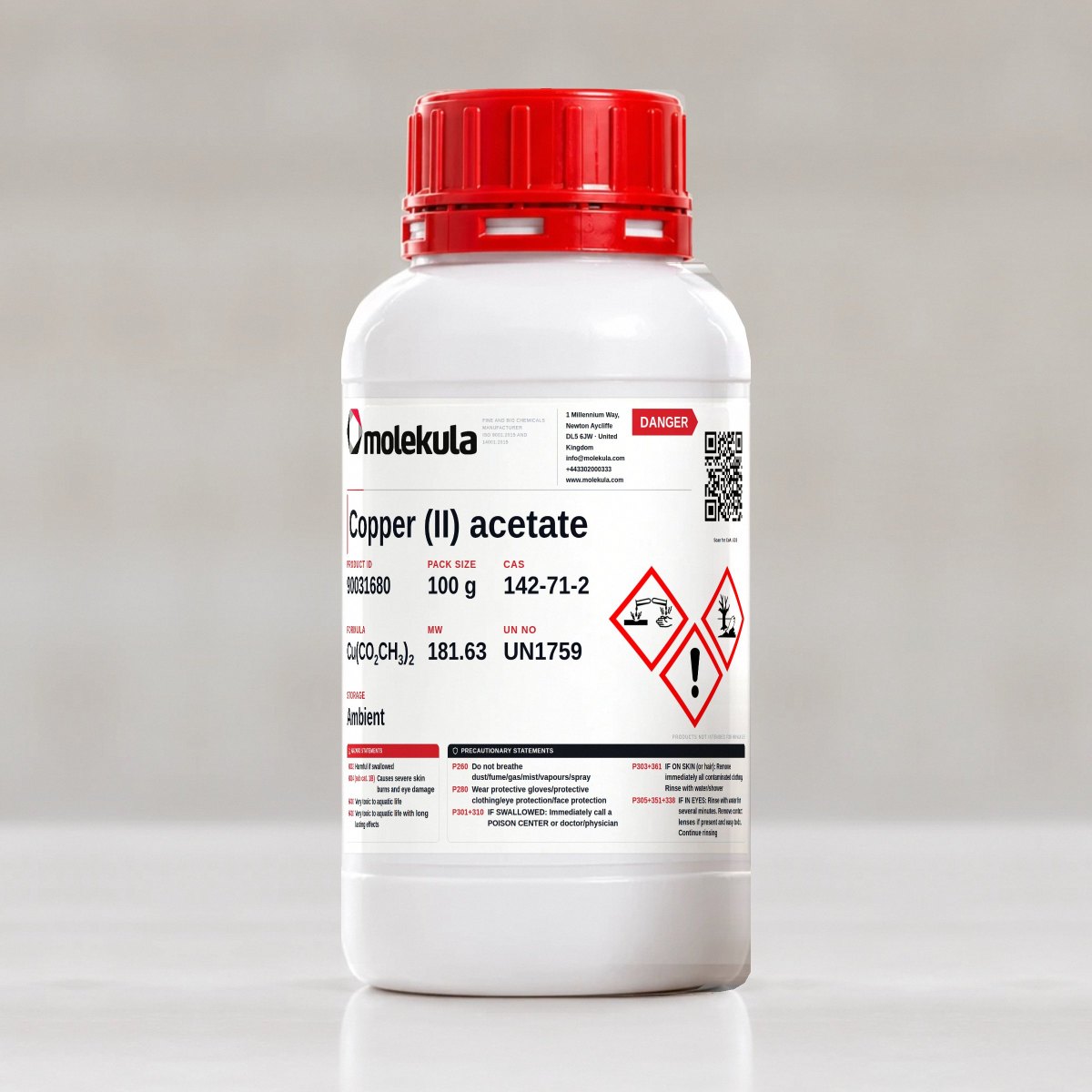 Copper (II) acetate, 100 g pack