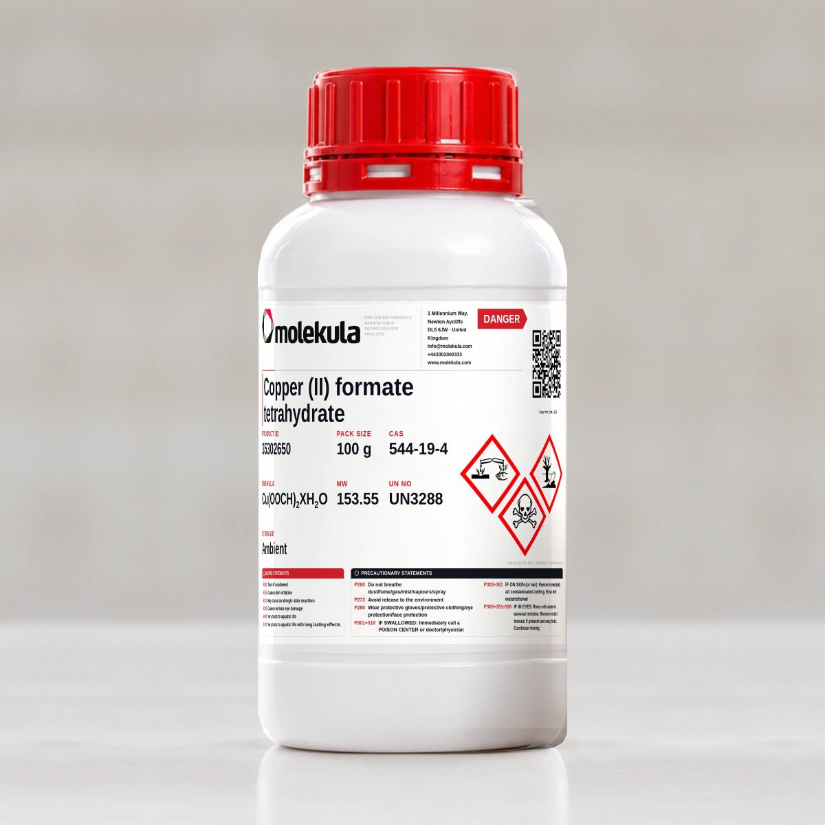 Copper (II) formate tetrahydrate, 100 g pack