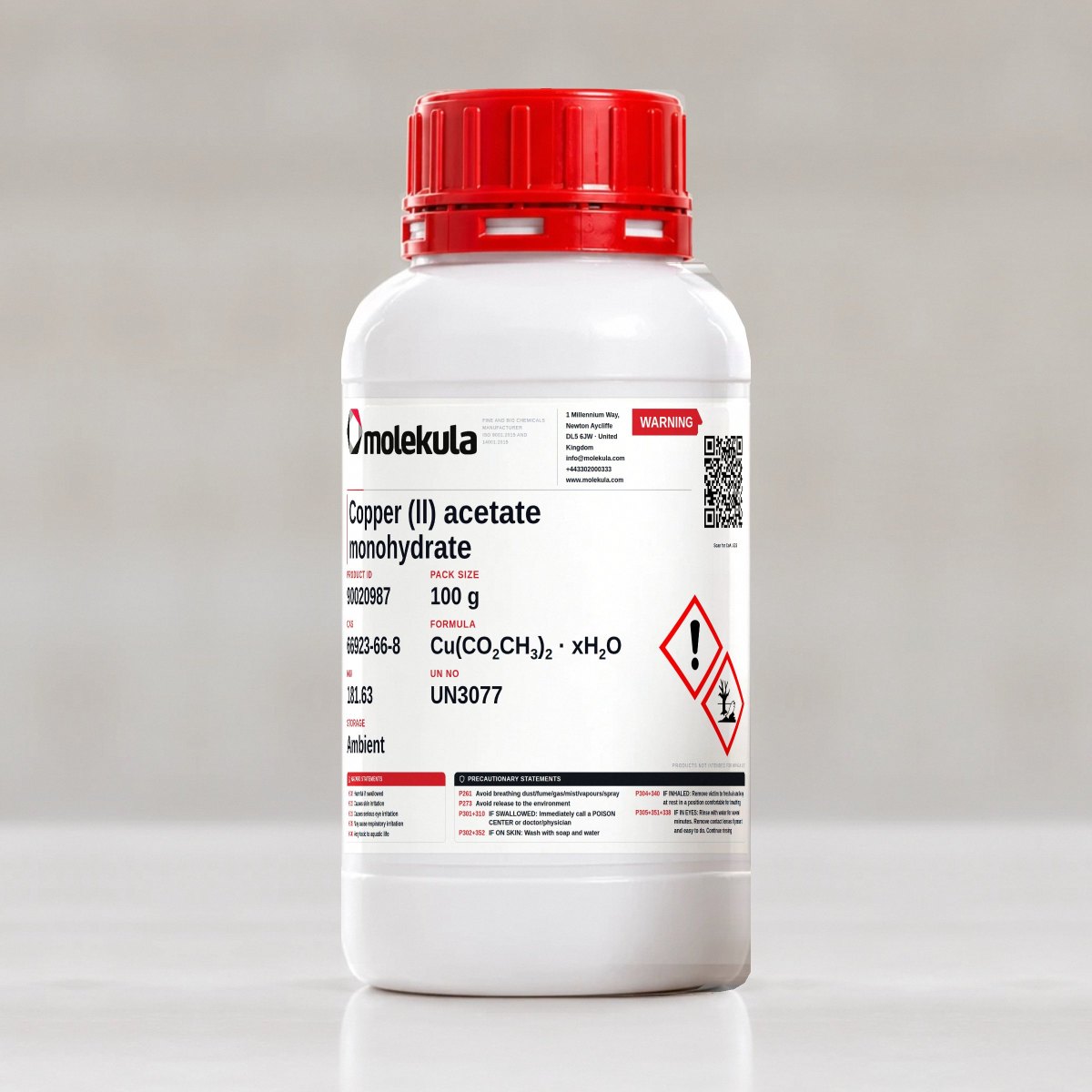 Copper (ll) acetate monohydrate, 100 g pack