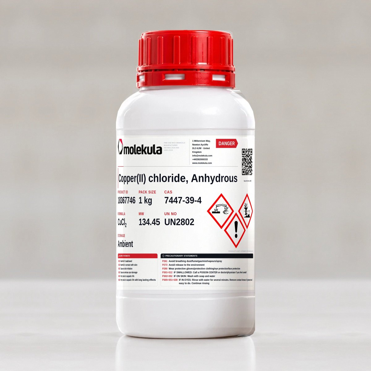 Copper(II) chloride, Anhydrous, 1 kg pack