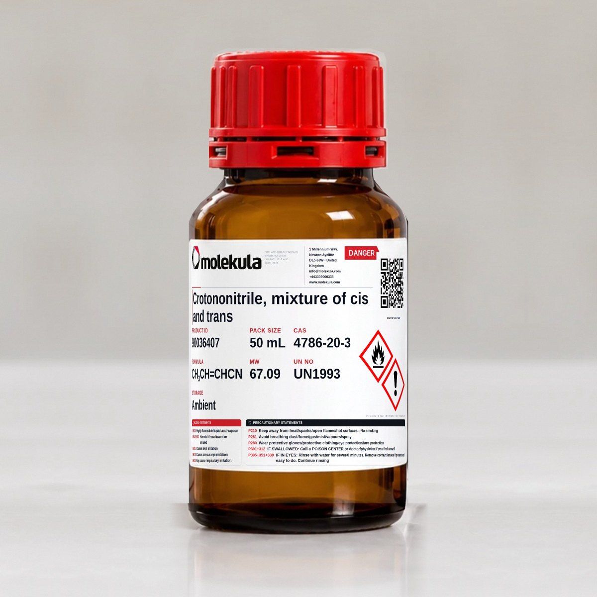 Crotononitrile, mixture of cis and trans, 50 mL pack