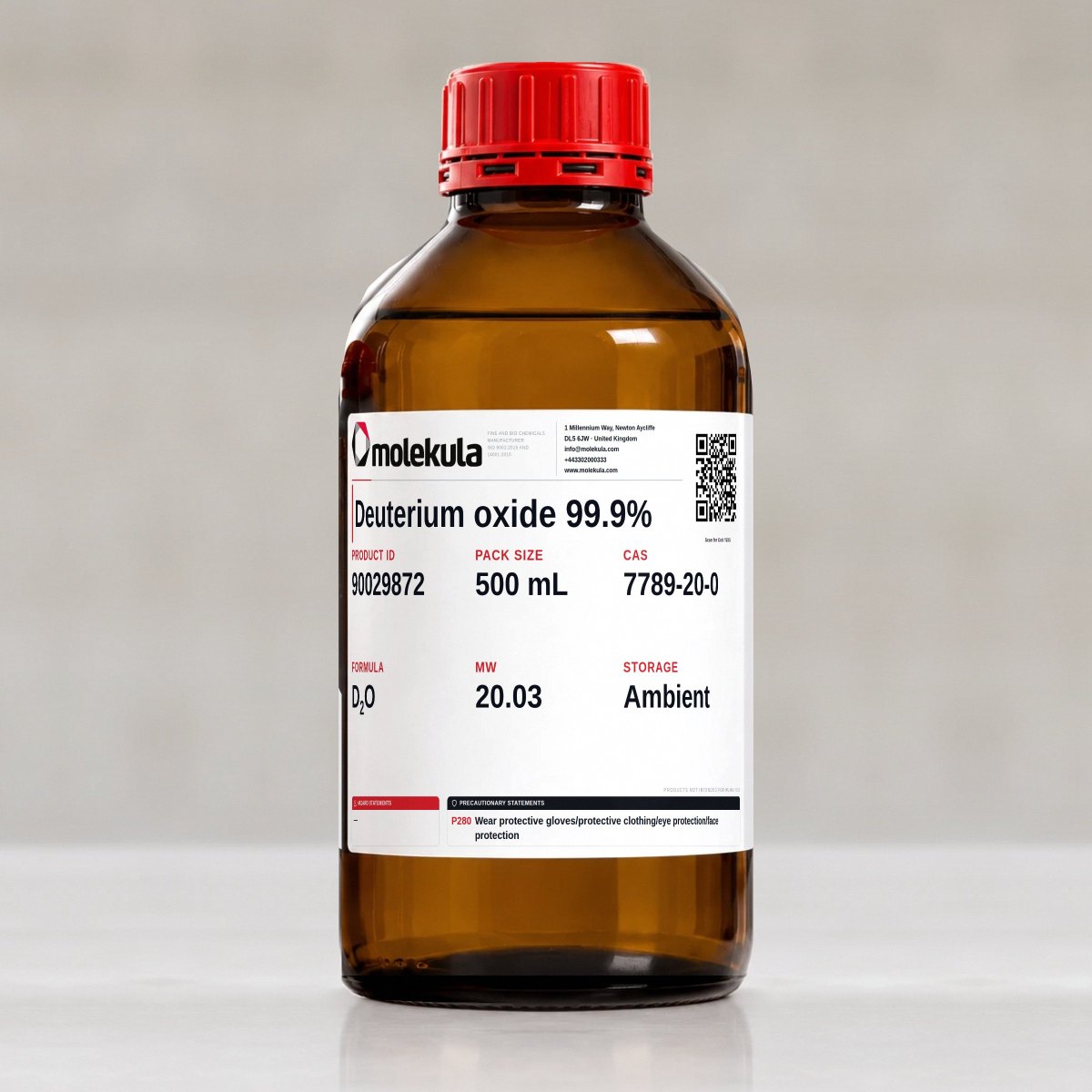 Deuterium oxide 99.9%, 500 mL pack