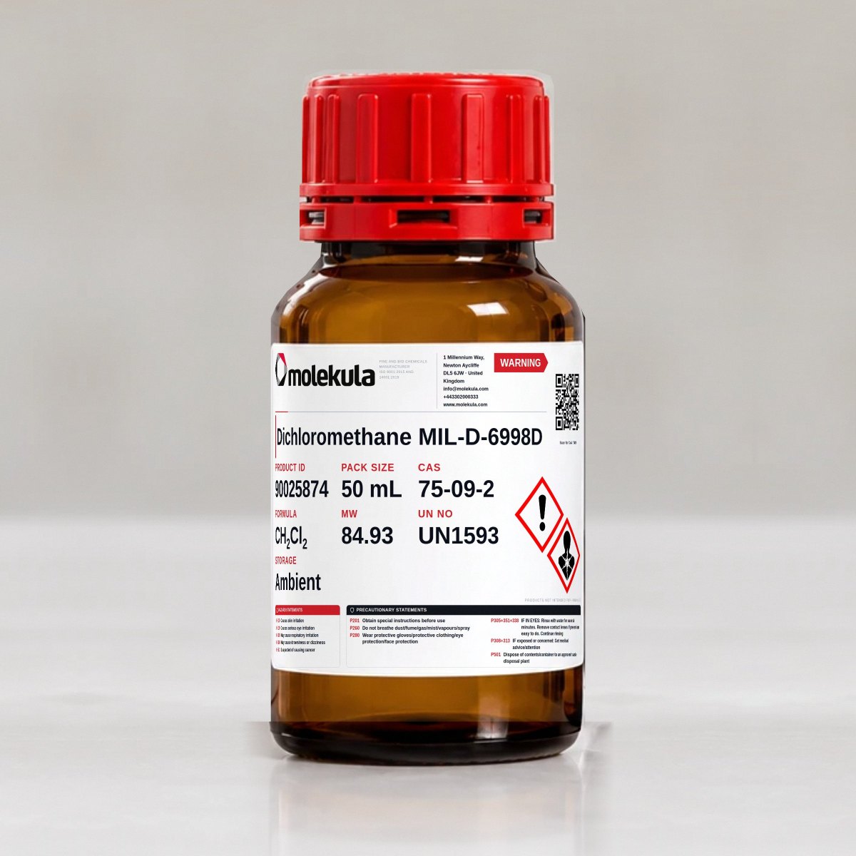 Dichloromethane MIL-D-6998D, 50 mL pack