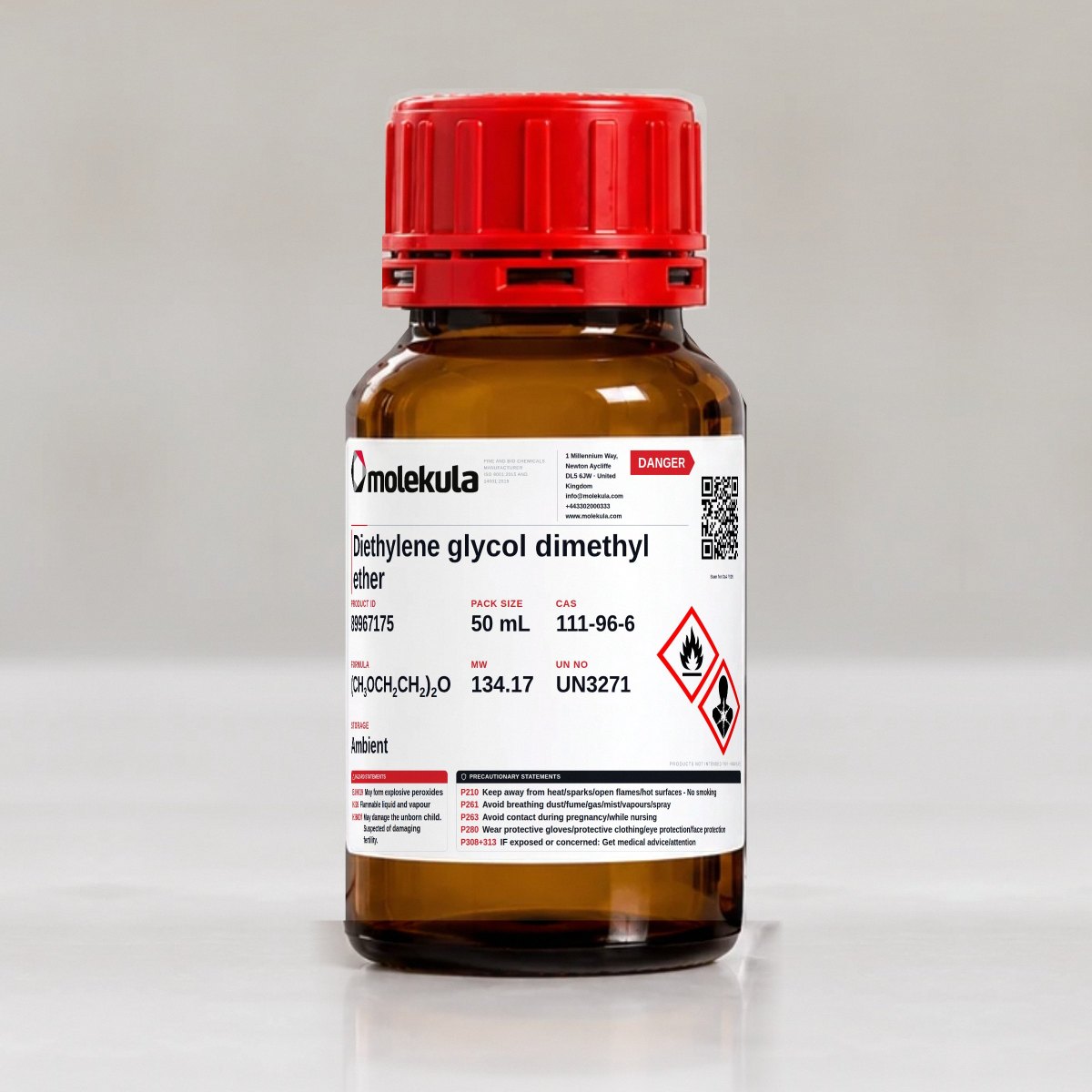 Diethylene glycol dimethyl ether, 50 mL pack
