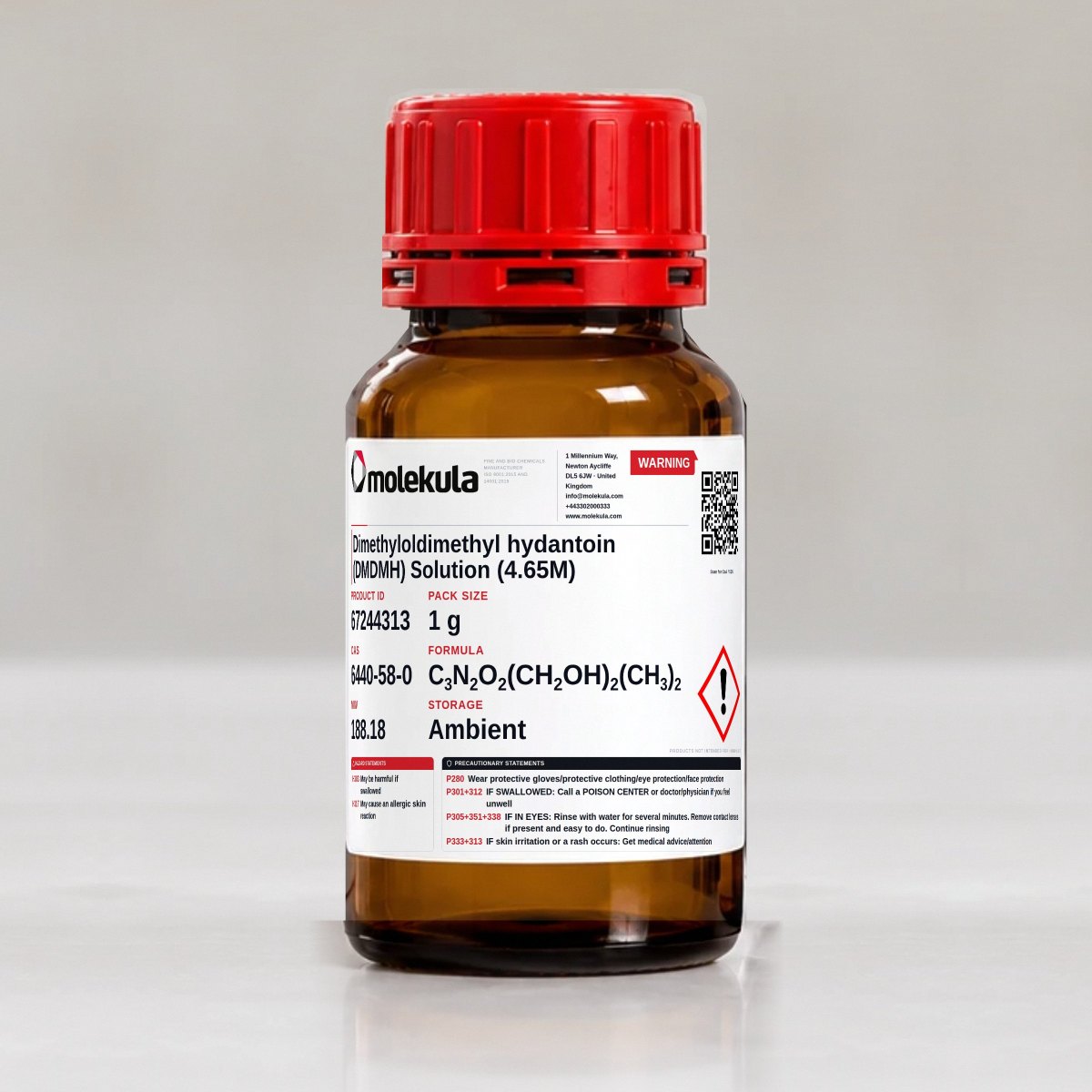 Dimethyloldimethyl hydantoin (DMDMH) Solution (4.65M), 1 g pack