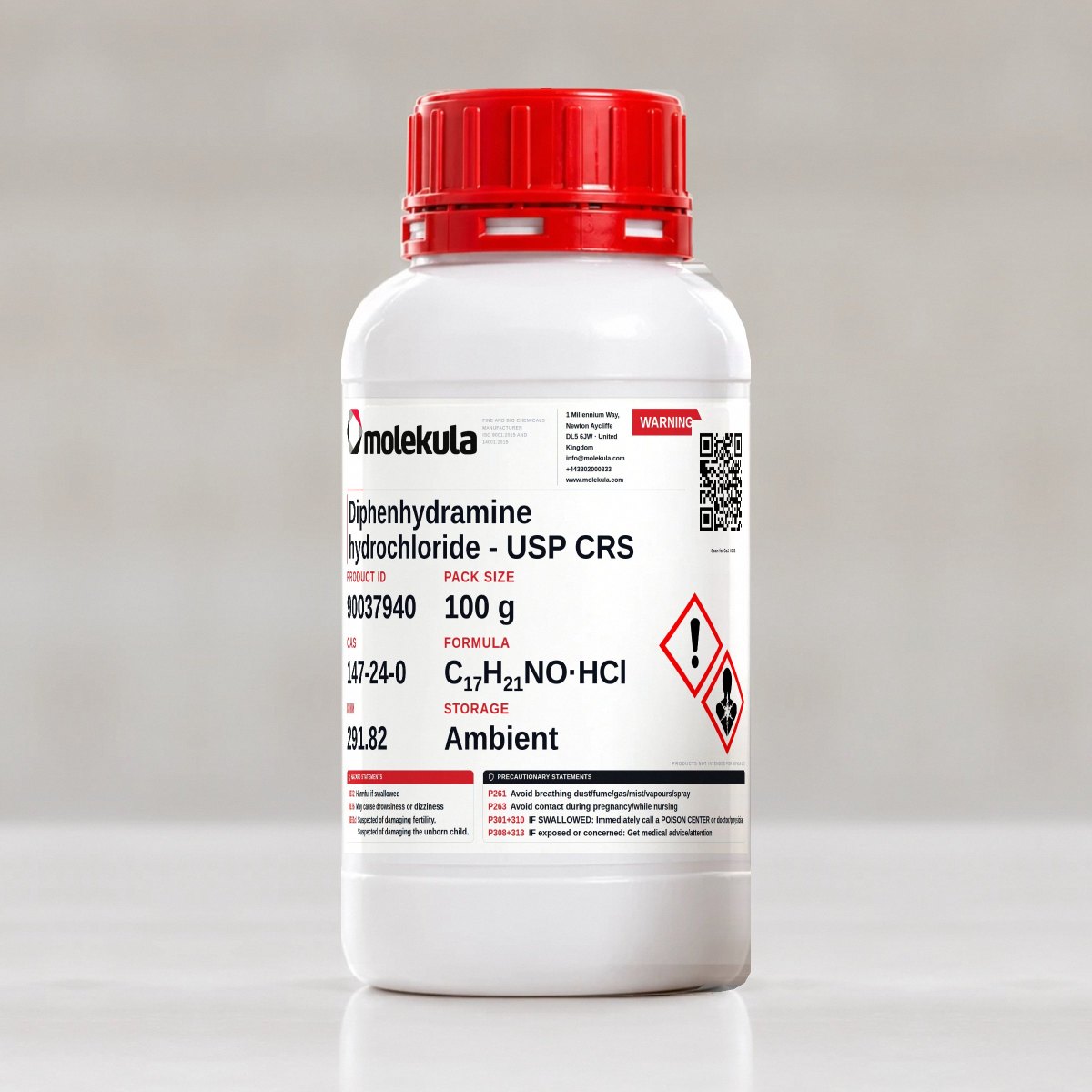 Diphenhydramine hydrochloride - USP CRS, 100 g pack
