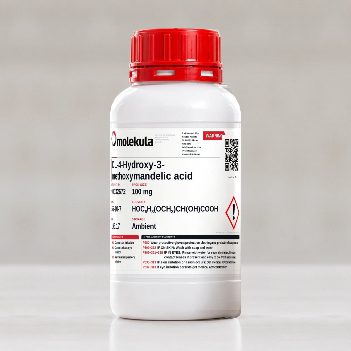DL-4-Hydroxy-3-methoxymandelic acid, 100 mg pack