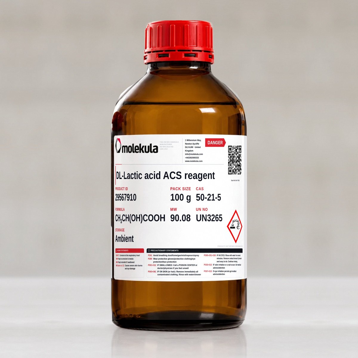 DL-Lactic acid ACS reagent, 100 g pack