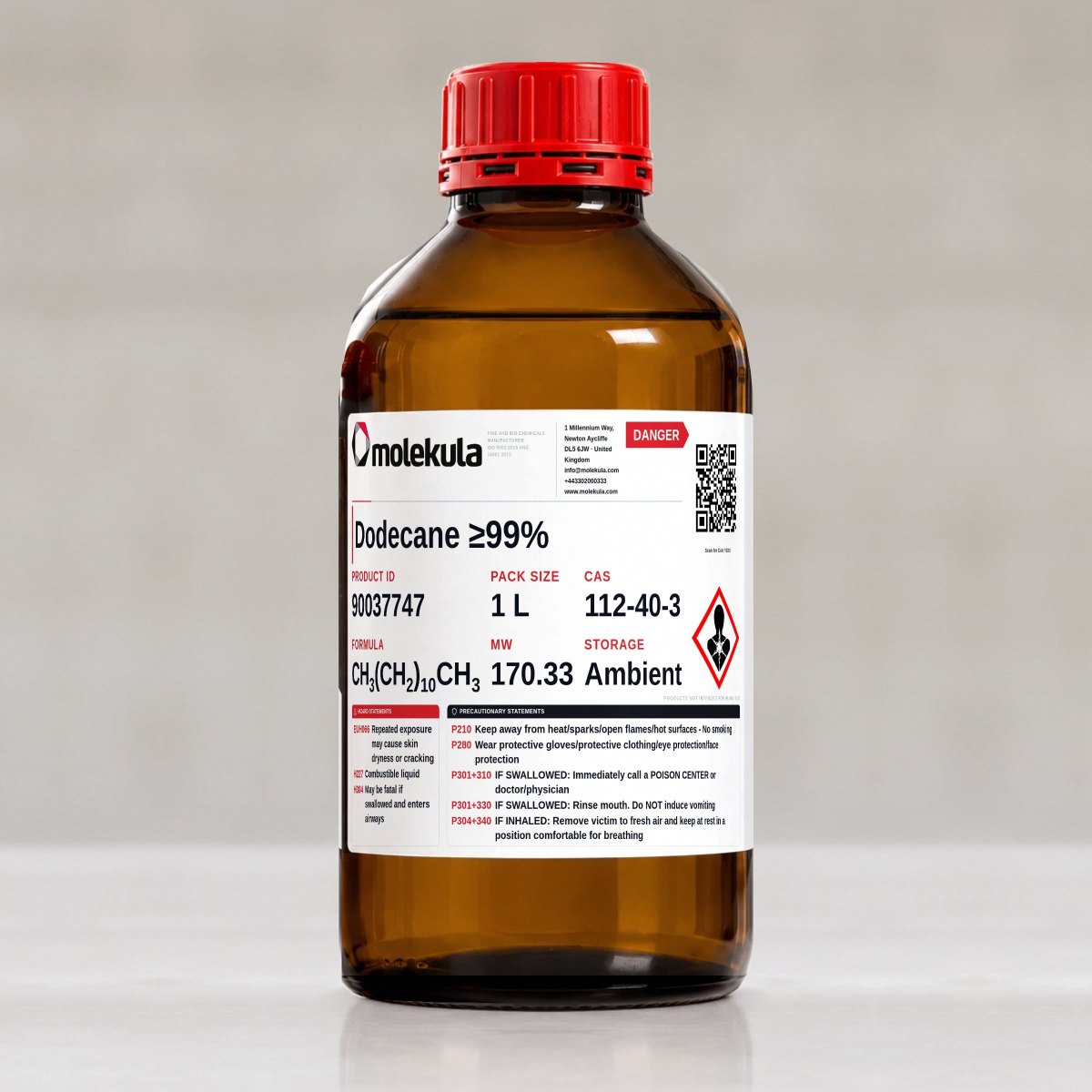Dodecane ≥99%, 1 L pack