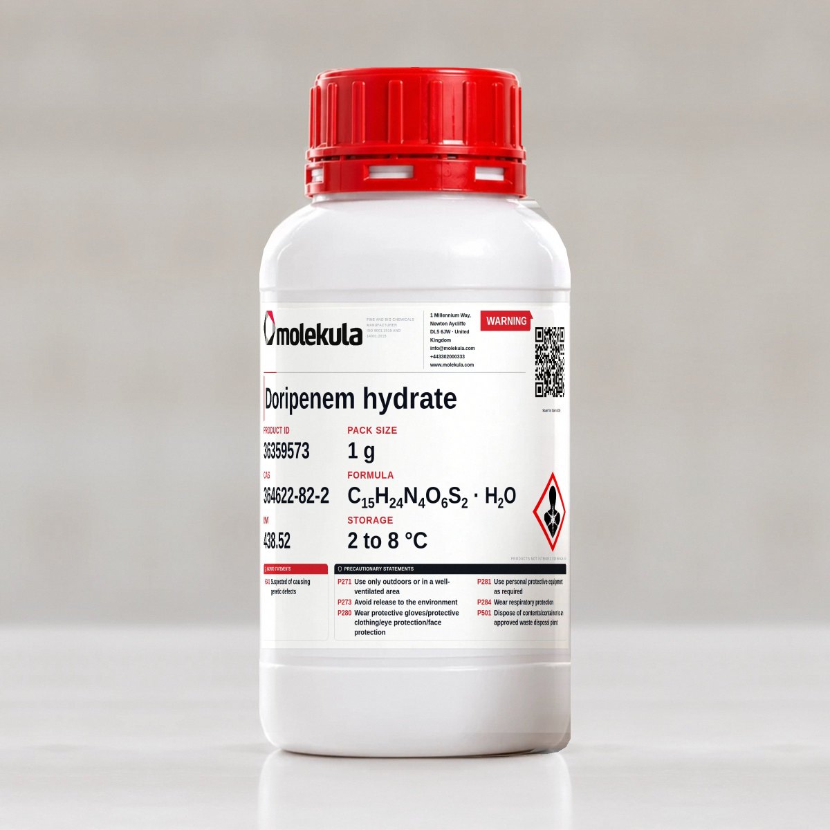 Doripenem hydrate, 1 g pack