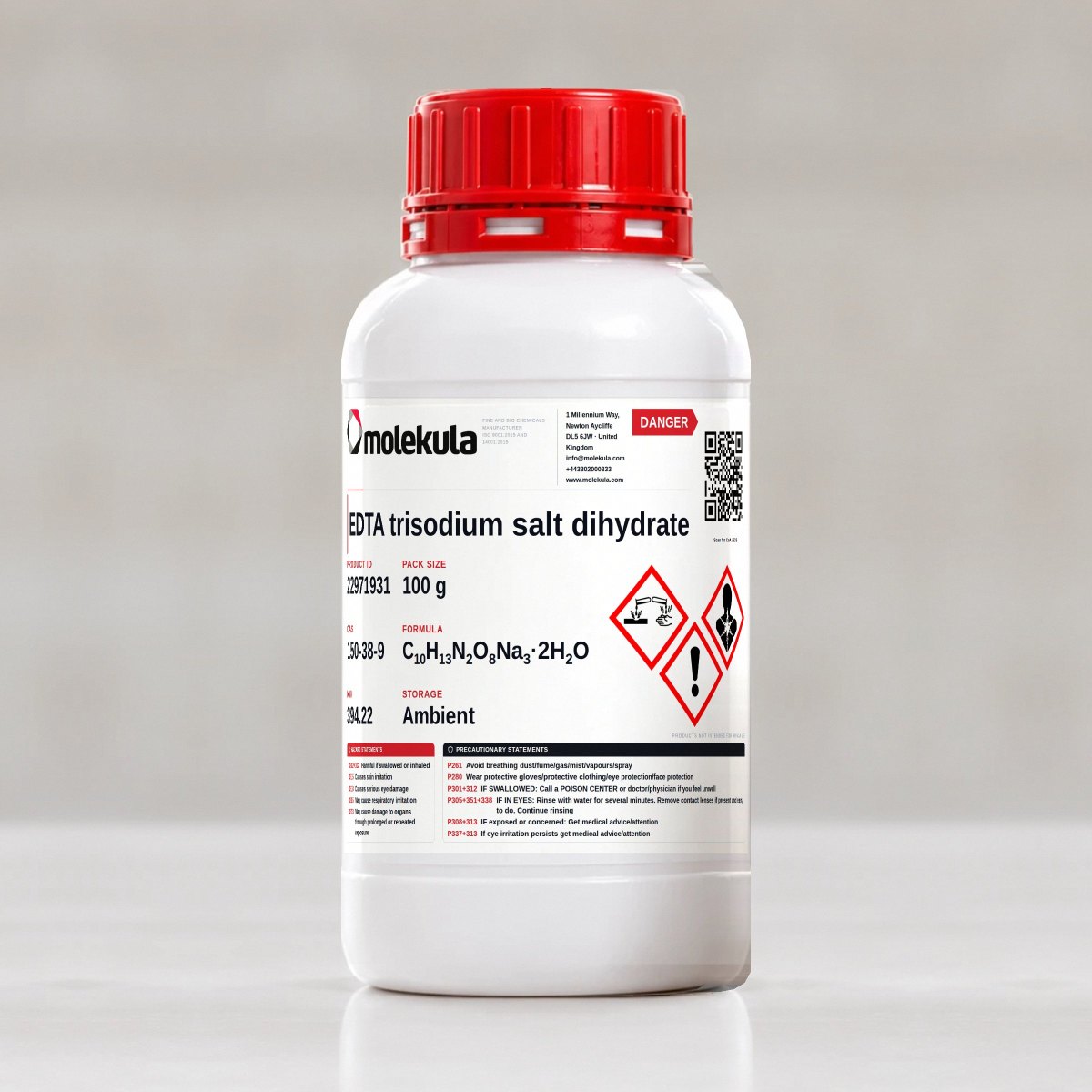 trisodio de EDTA dihidrato, envase de 100 g