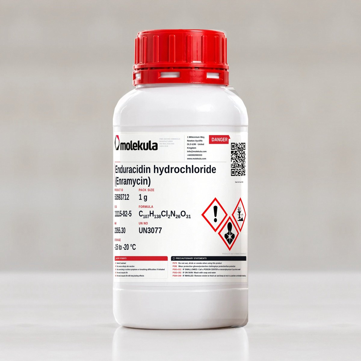 Enduracidin hydrochloride (Enramycin), 1 g pack