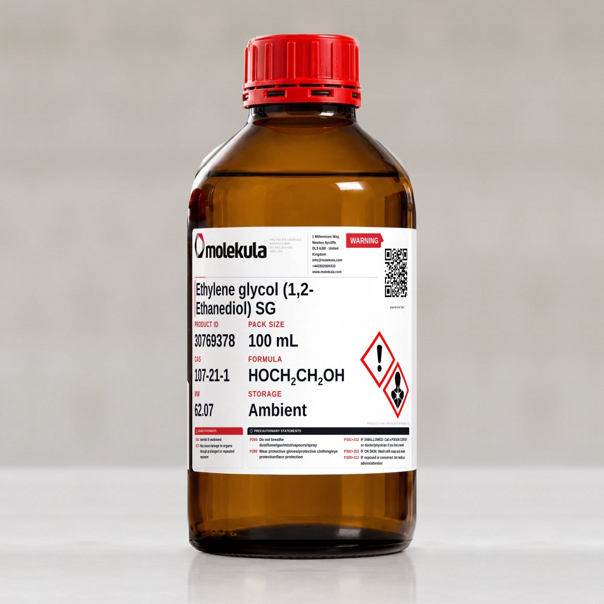 Ethylene glycol (1,2-Ethanediol) SG, 100 mL pack
