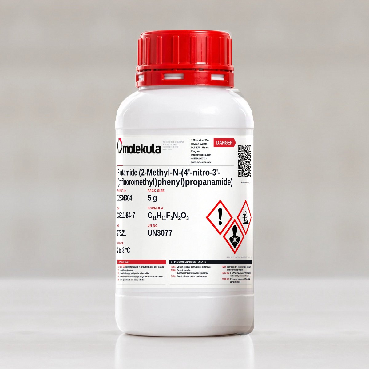 Flutamide (2-Methyl-N-(4'-nitro-3'-(trifluoromethyl)phenyl)propanamide), 5 g pack