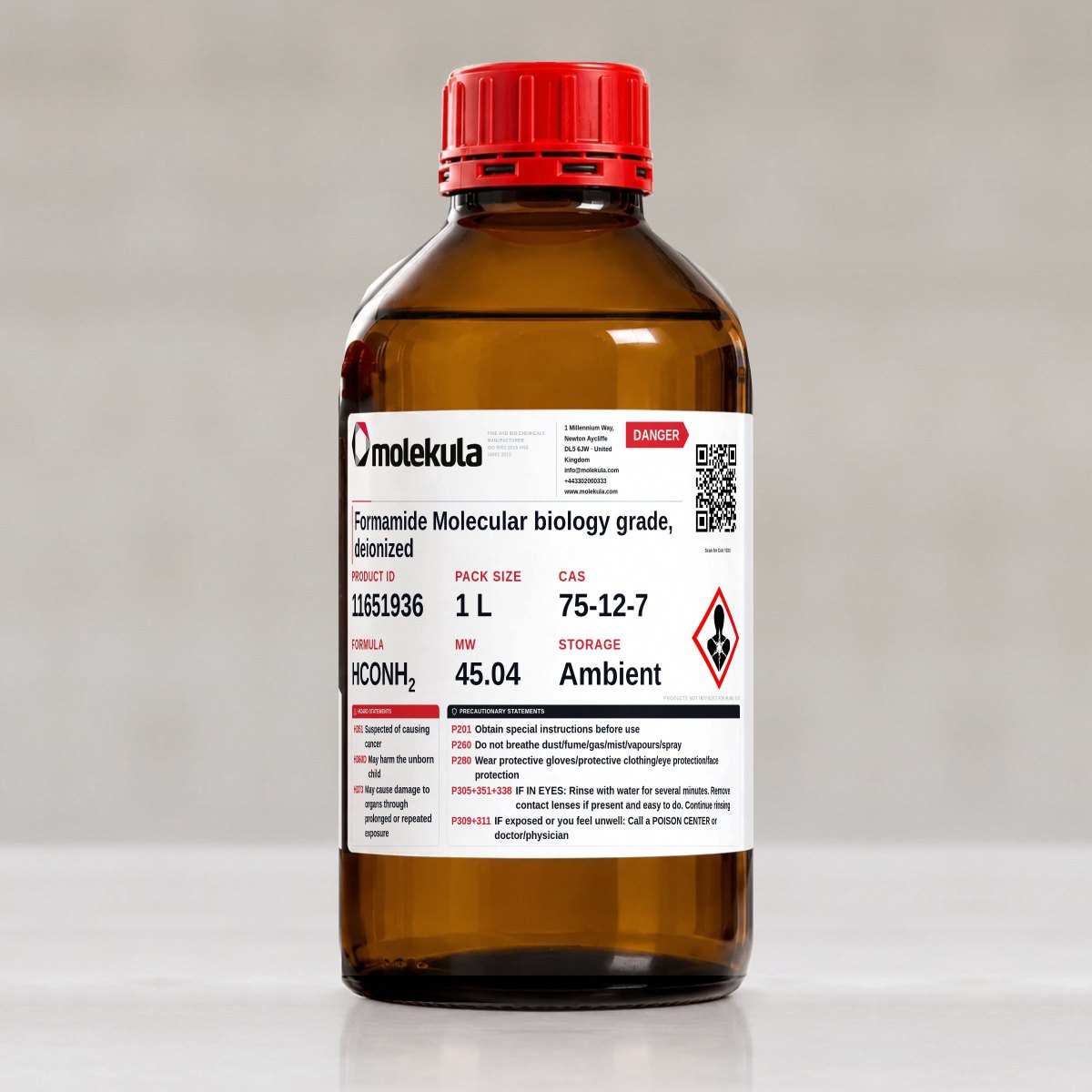 Formamide Molecular biology grade, deionized, 1 L pack