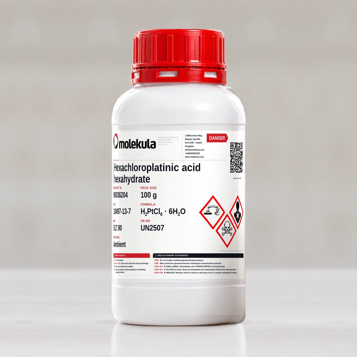 Hexachloroplatinic acid hexahydrate, 100 g pack