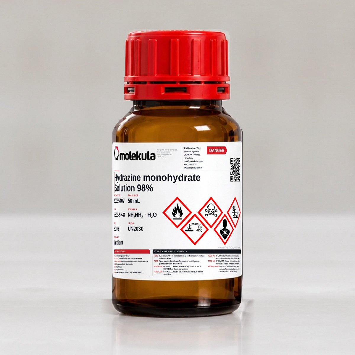 Hydrazine monohydrate Solution 98%, 50 mL pack