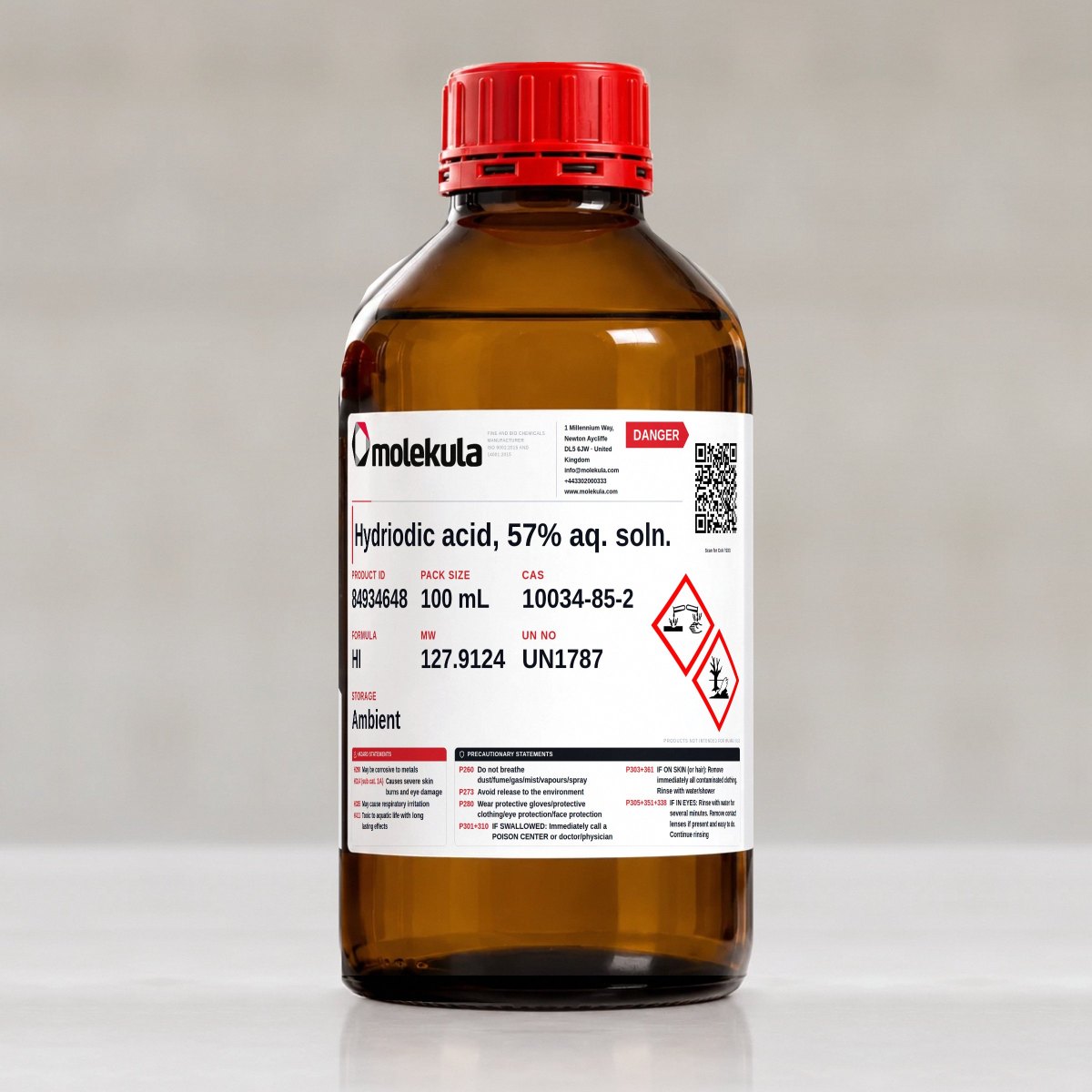 Hydriodic acid, 57% aq. soln., 100 mL pack