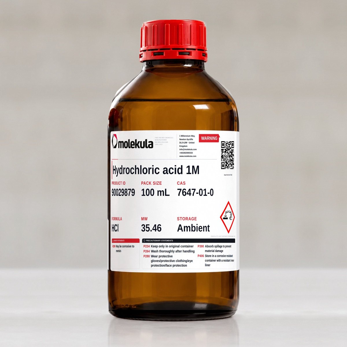 حمض الهيدروكلوريك 1 مولاري، عبوة 100 mL