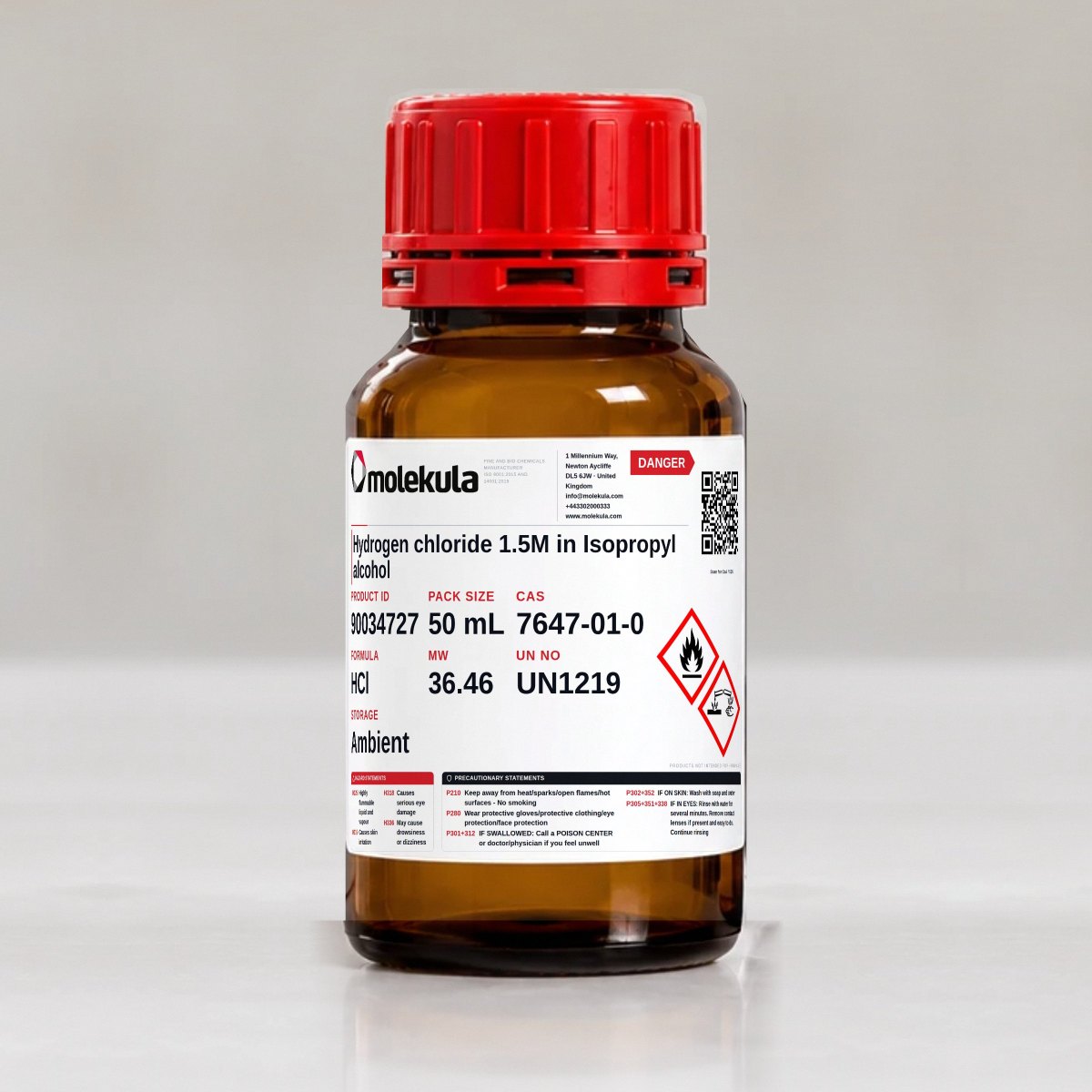 Hydrogen chloride 1.5M in Isopropyl alcohol, 50 mL pack