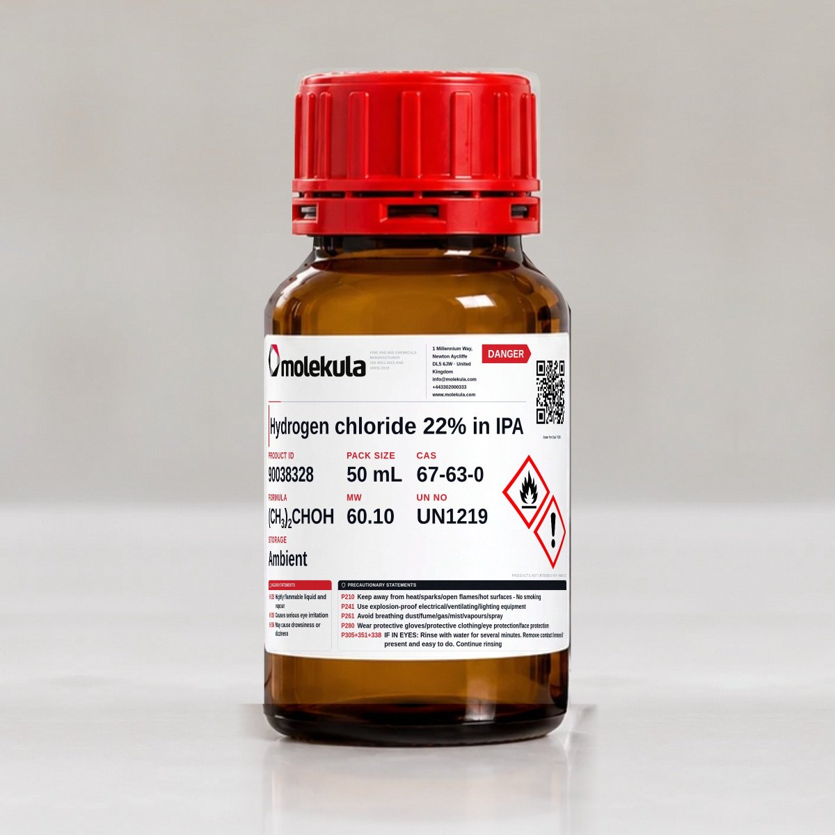 Hydrogen chloride  22% in IPA, 50 mL pack