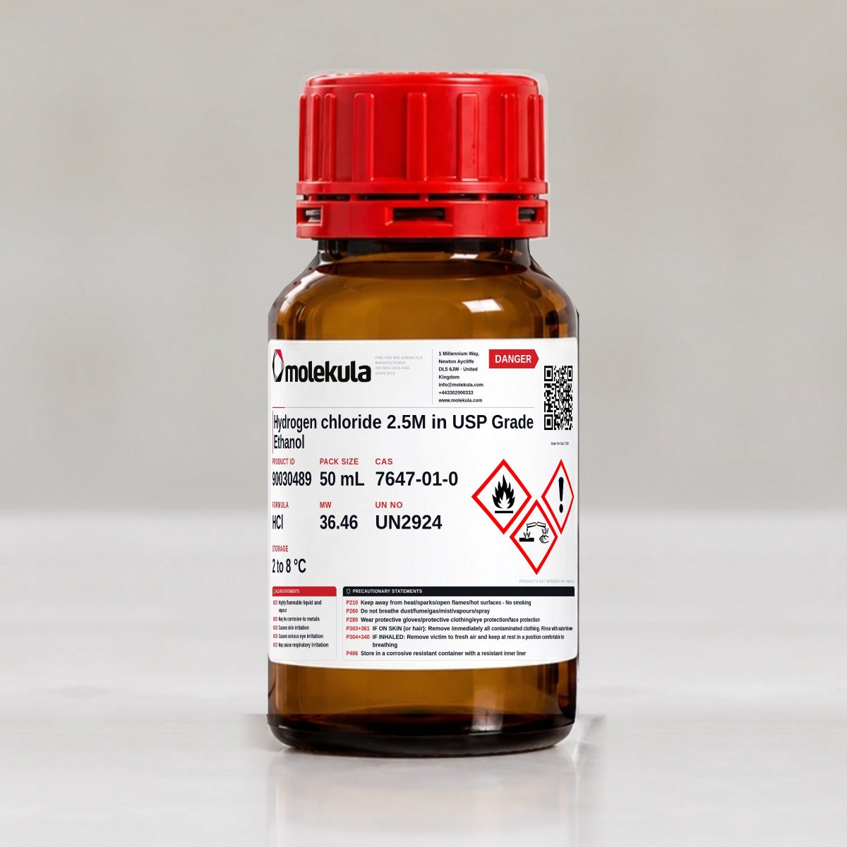 Hydrogen chloride 2.5M in USP Grade Ethanol, 50 mL pack