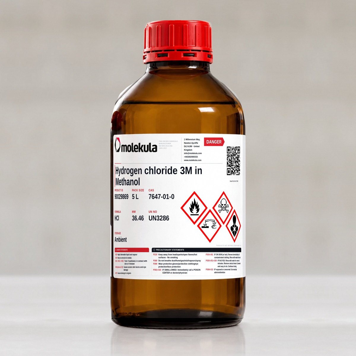 Hydrogen chloride 3M in Methanol, 5 L pack