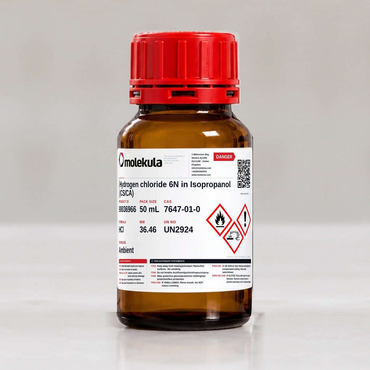 Hydrogen chloride 6N in Isopropanol (CS/CA), 50 mL pack