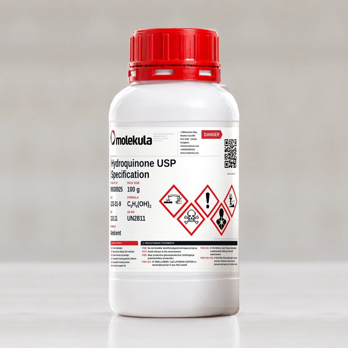 Idrochinone (specifiche USP), confezione da 100 g
