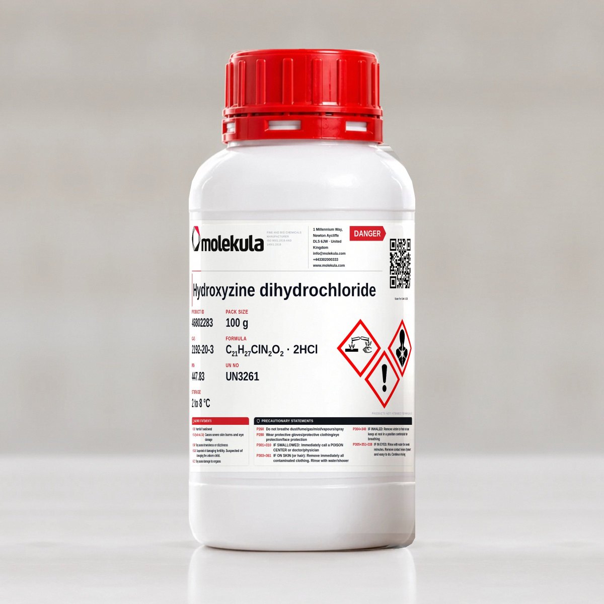 Hydroxyzine dihydrochloride, 100 g pack