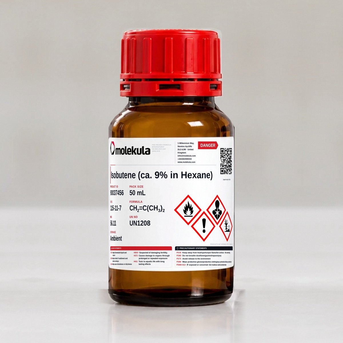 Isobutene (ca. 9% in Hexane), 50 mL pack