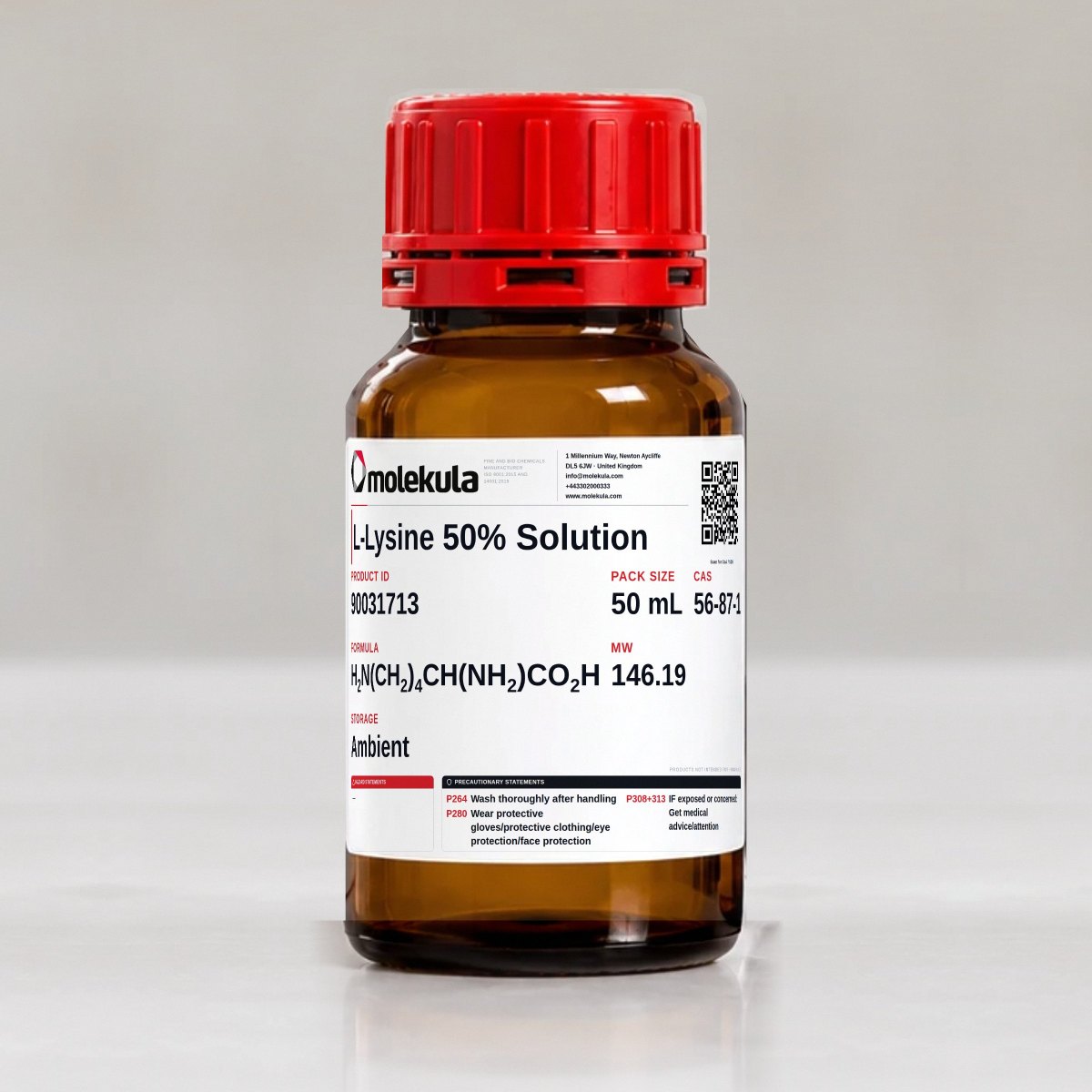 L-Lysine 50% Solution, 50 mL pack