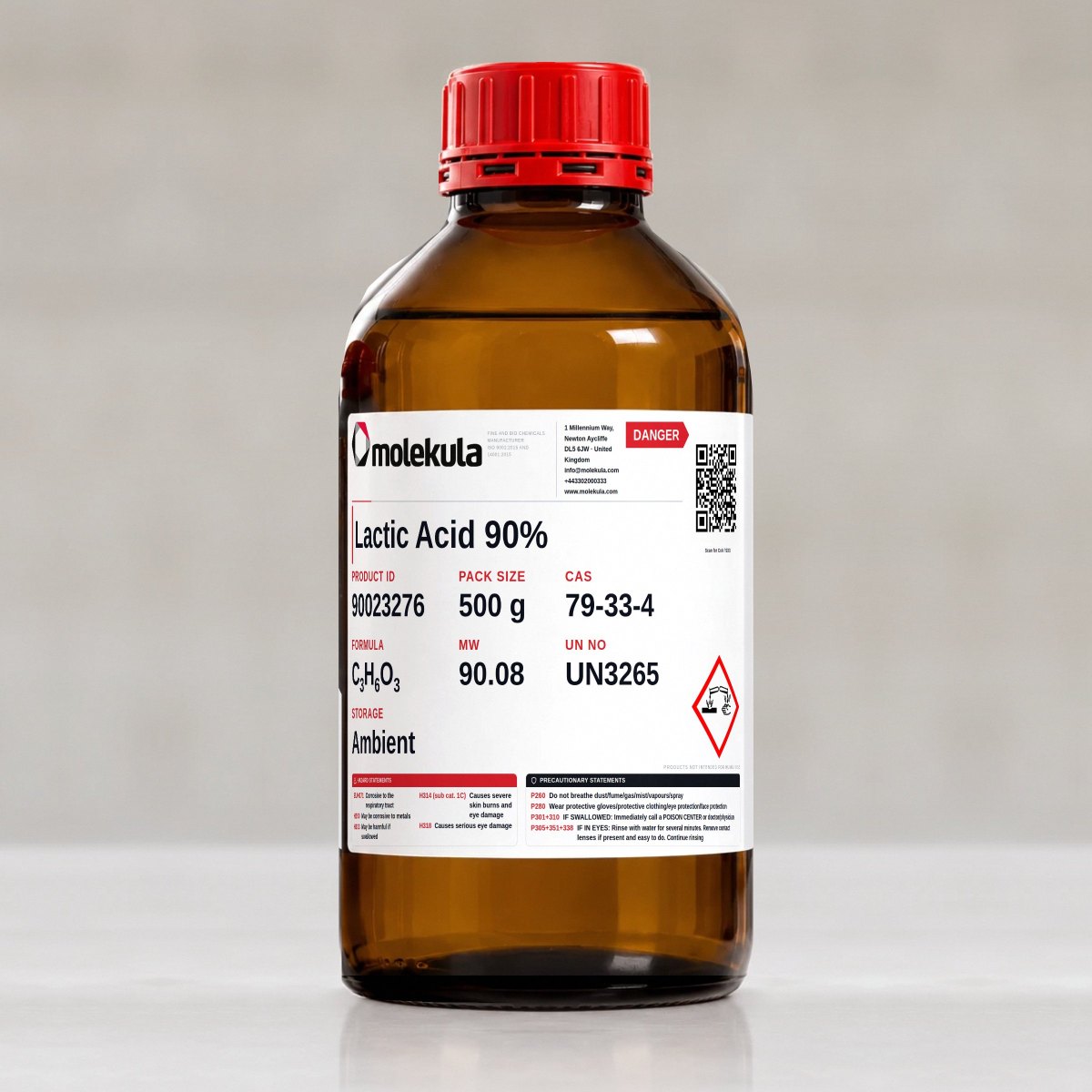 Lactic Acid 90%, 500 g pack