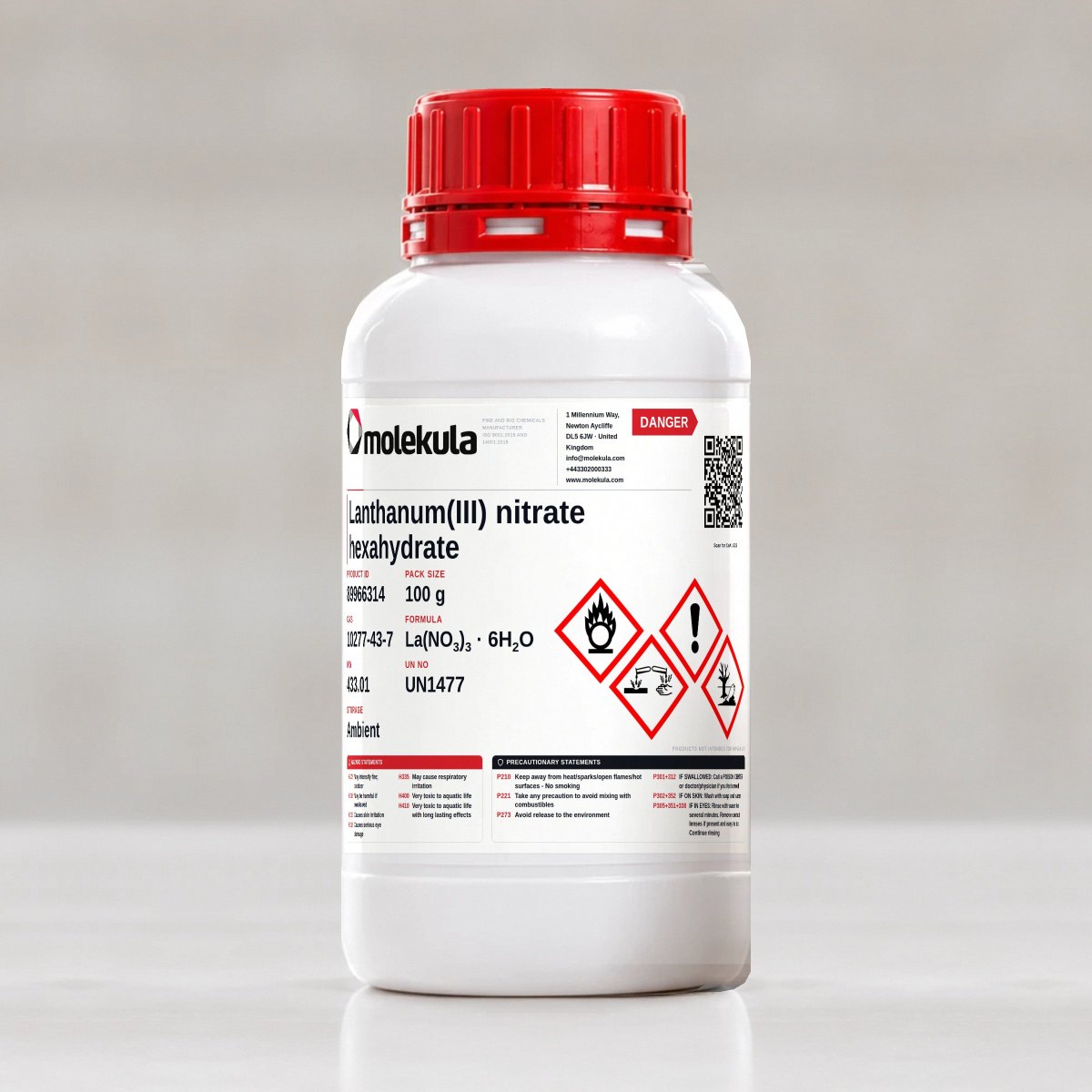Lanthanum(III) nitrate hexahydrate, 100 g pack