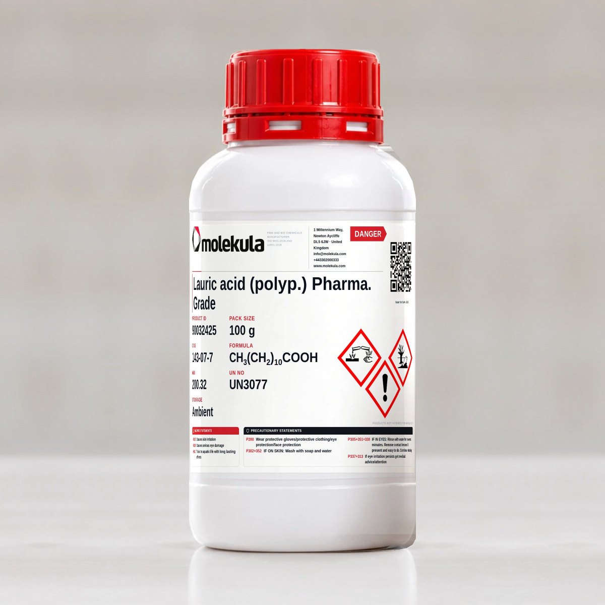 Lauric acid (polyp.) Pharma. Grade, 100 g pack