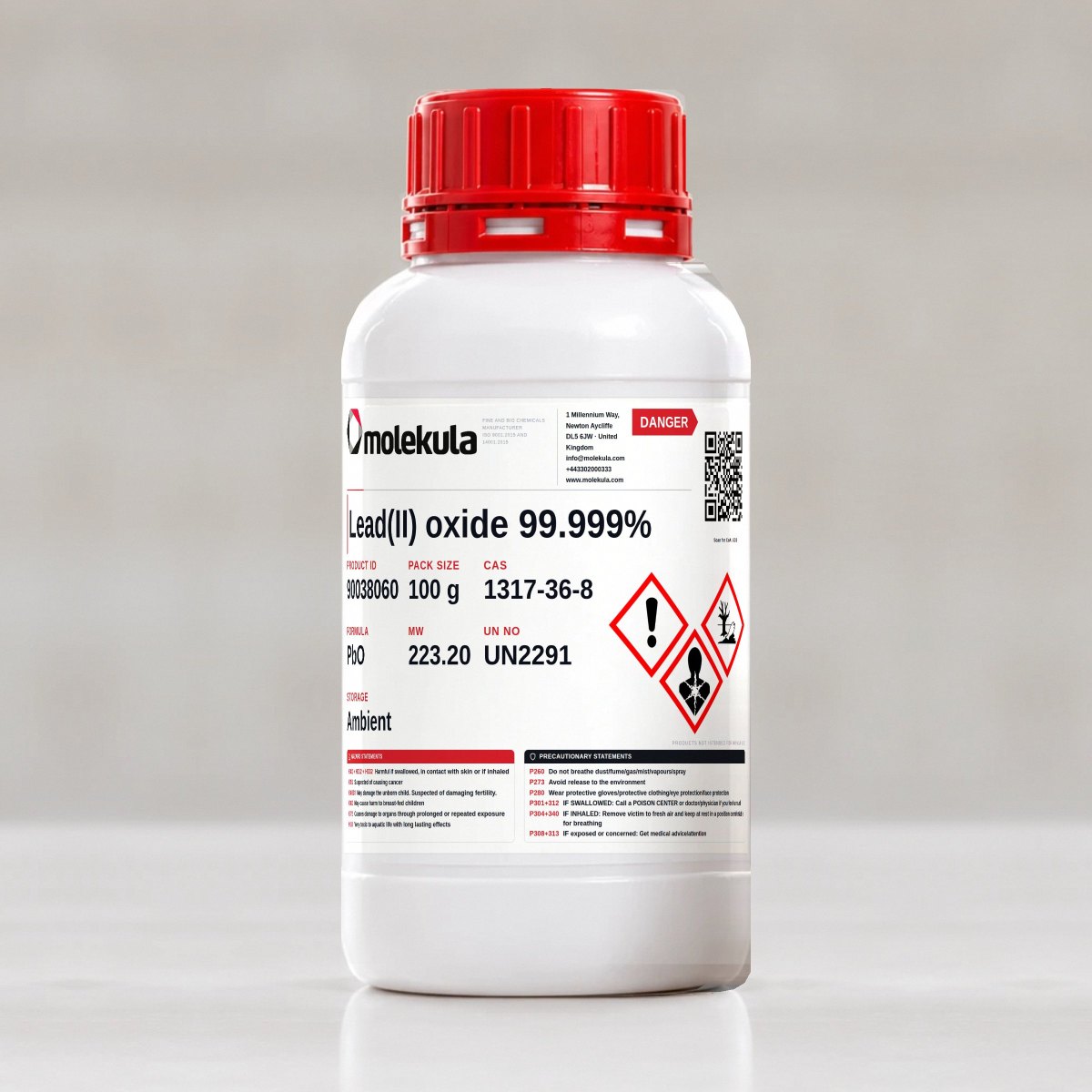 Lead(II) oxide 99.999%, 100 g pack