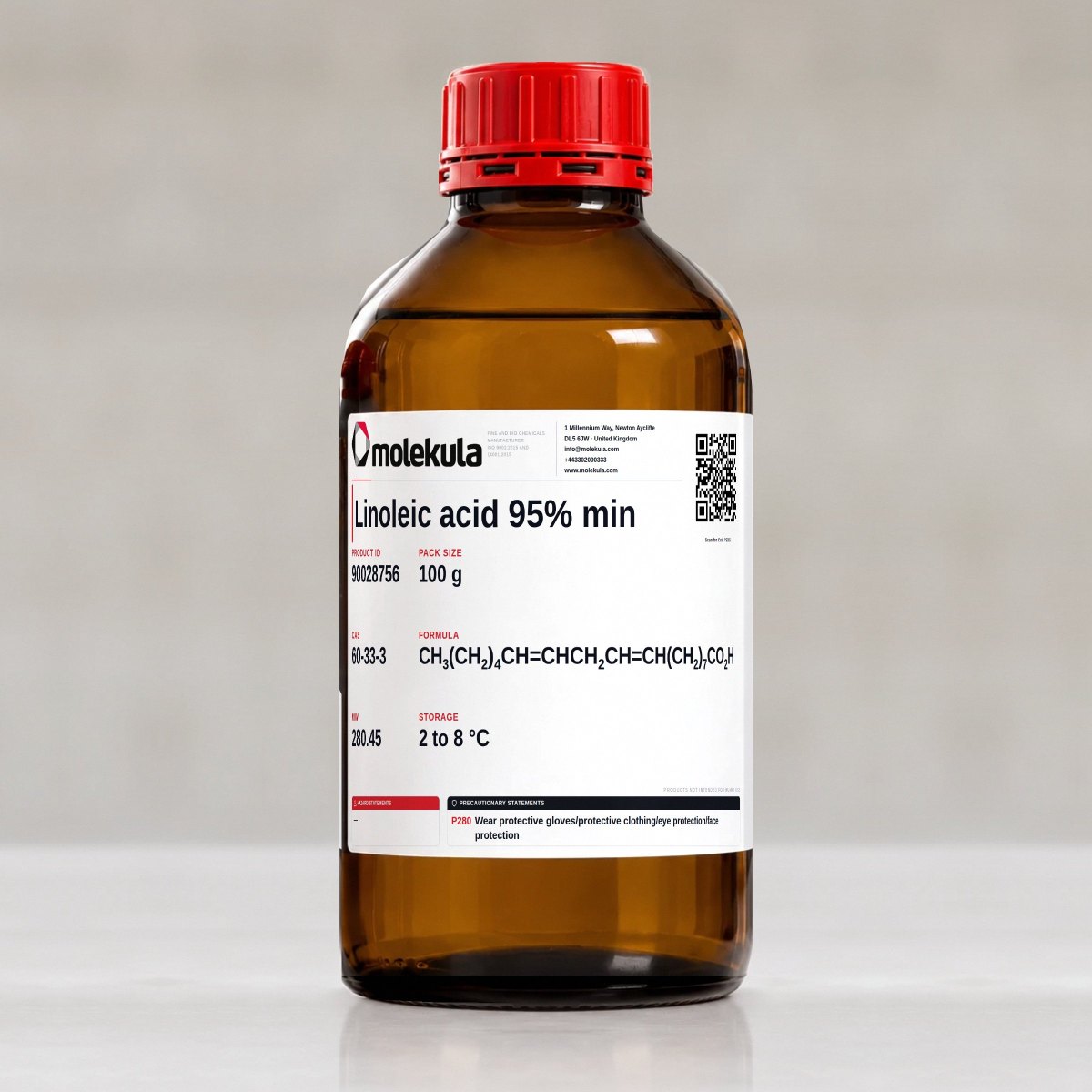 Linoleic acid 95% min, 100 g pack
