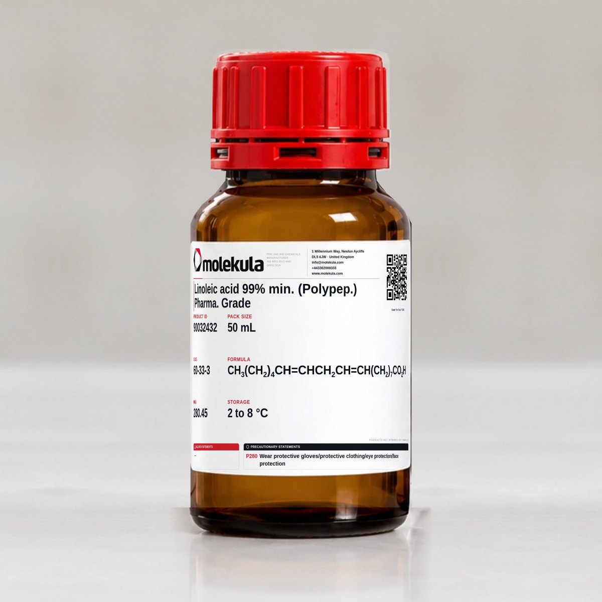 Linoleic acid 99% min. (Polypep.) Pharma. Grade, 50 mL pack