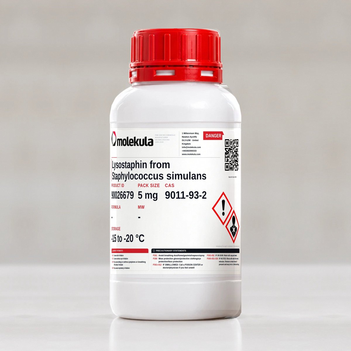 Lysostaphin from Staphylococcus simulans, 5 mg pack