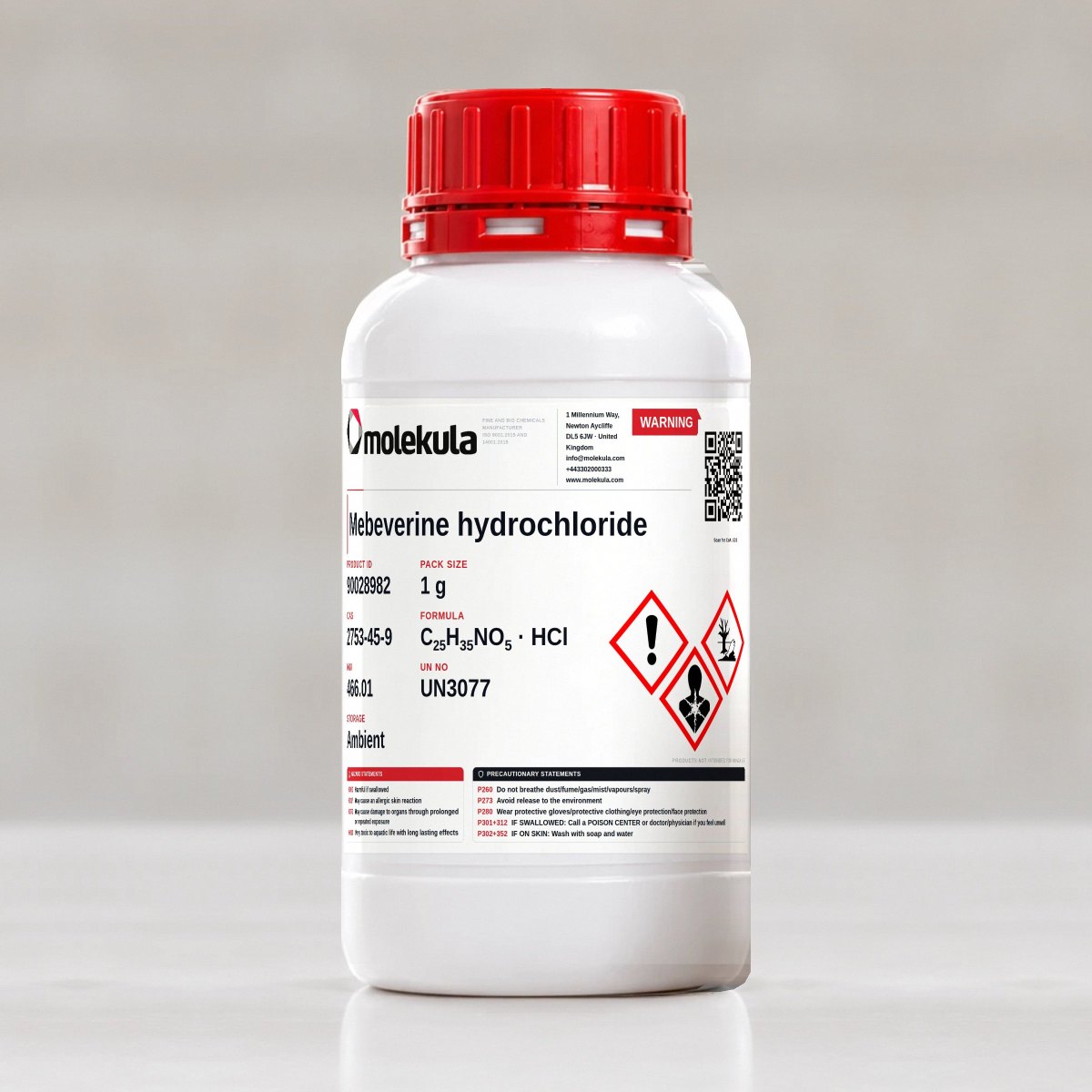 Mebeverine hydrochloride, 1 g pack