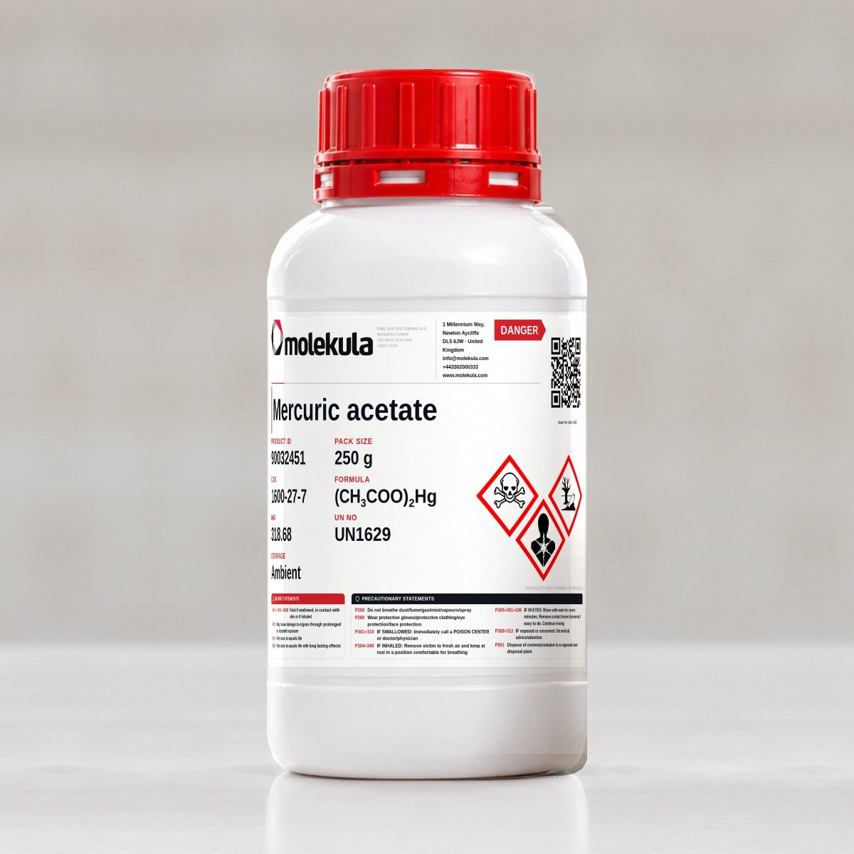 Mercuric acetate, 250 g pack