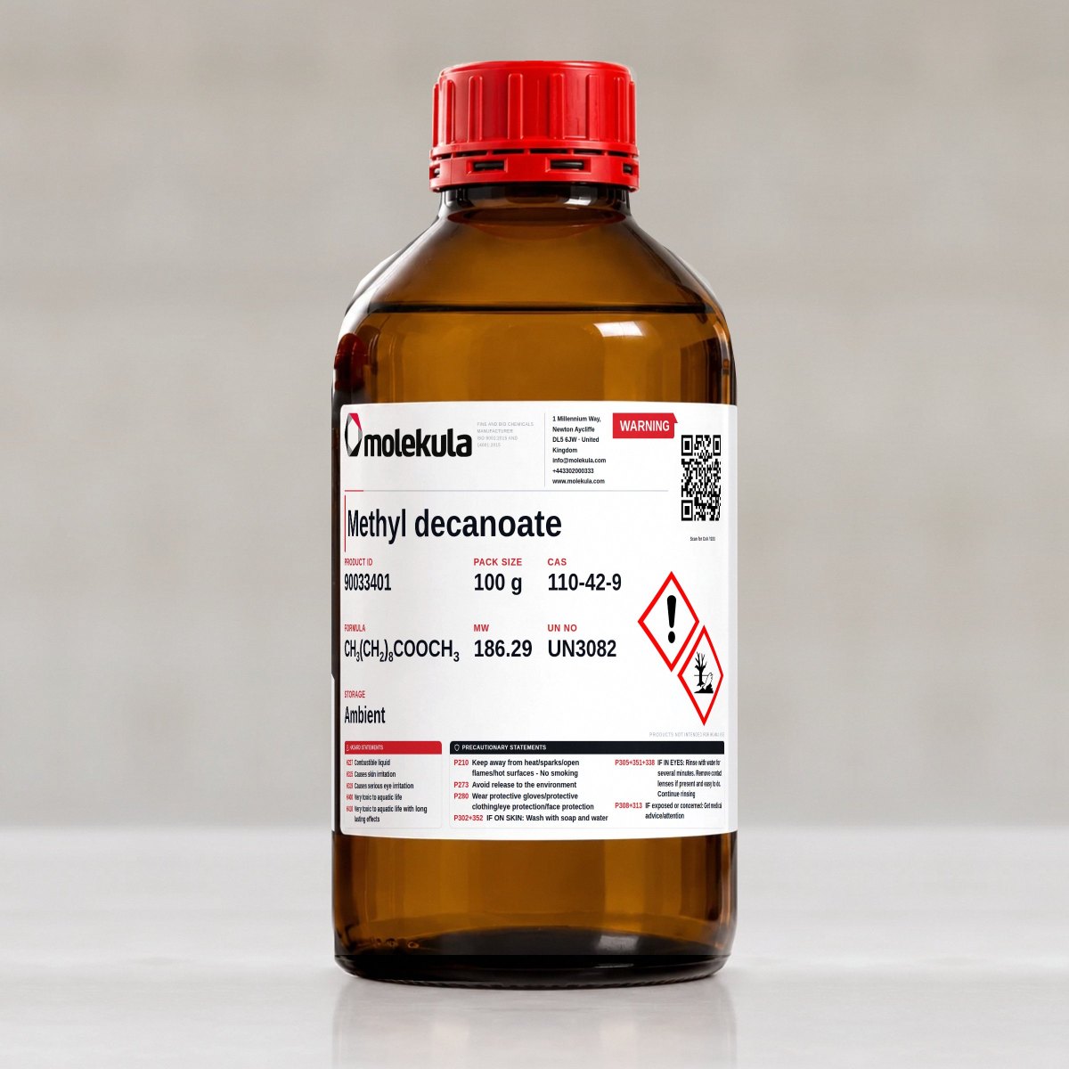 Methyl decanoate, 100 g pack