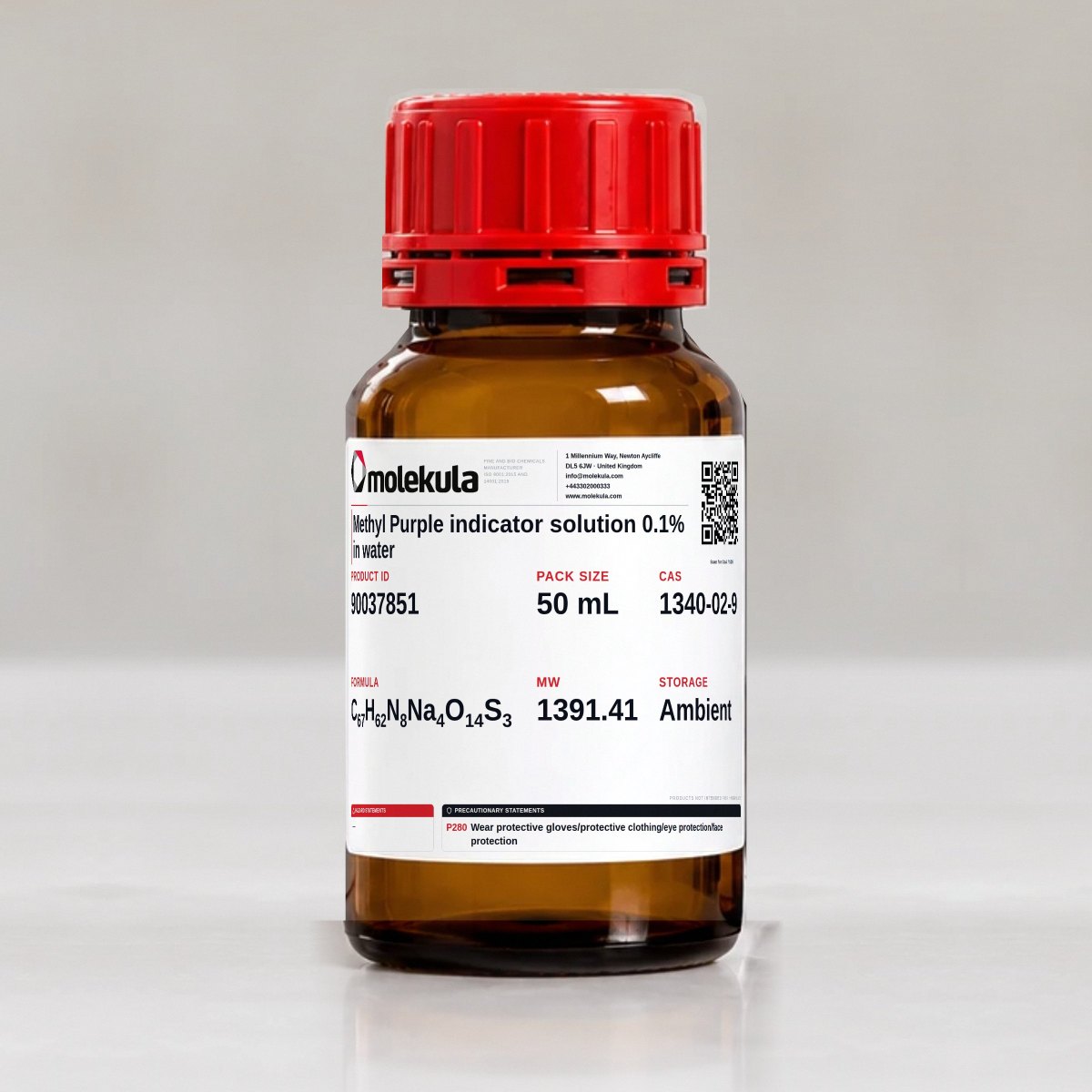 Solution indicatrice de Méthyl Violet à 0,1 % dans l’eau, conditionnement 50 mL