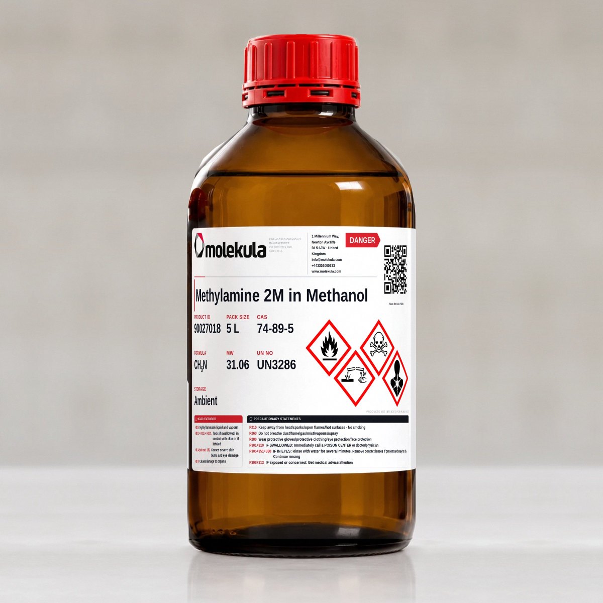 Methylamine 2M in Methanol, 5 L pack