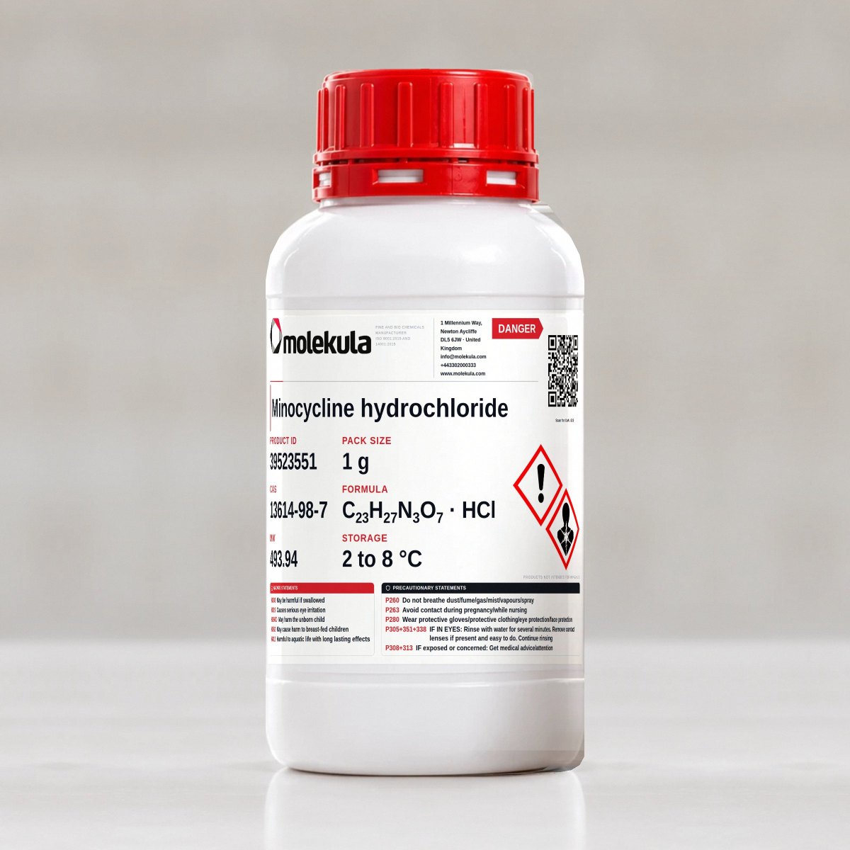 Minocycline hydrochloride, 1 g pack